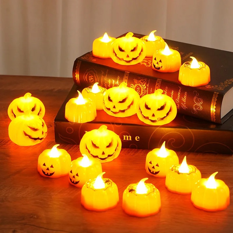 Halloween Pumpkin LED Candles (12pcs)