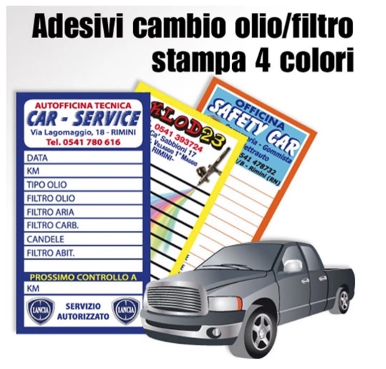 Adesivi cambio olio/filtro