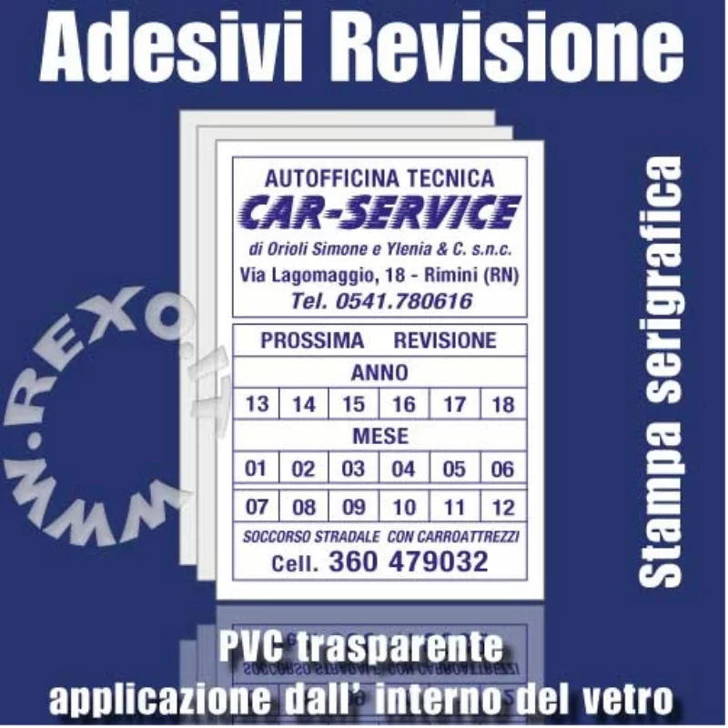 Adesivi trasparenti Revisione Auto