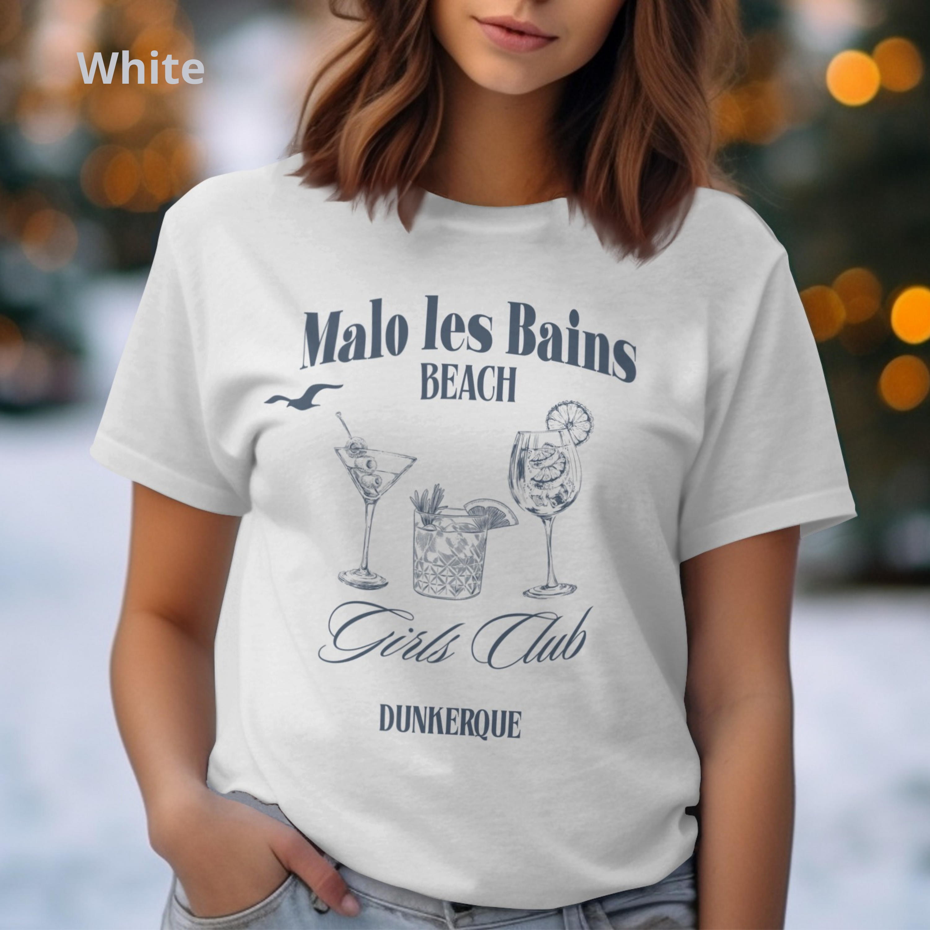 T-shirt Malo les Bains "Spritz" inspirations - impression avant (couleur Blue Jean)