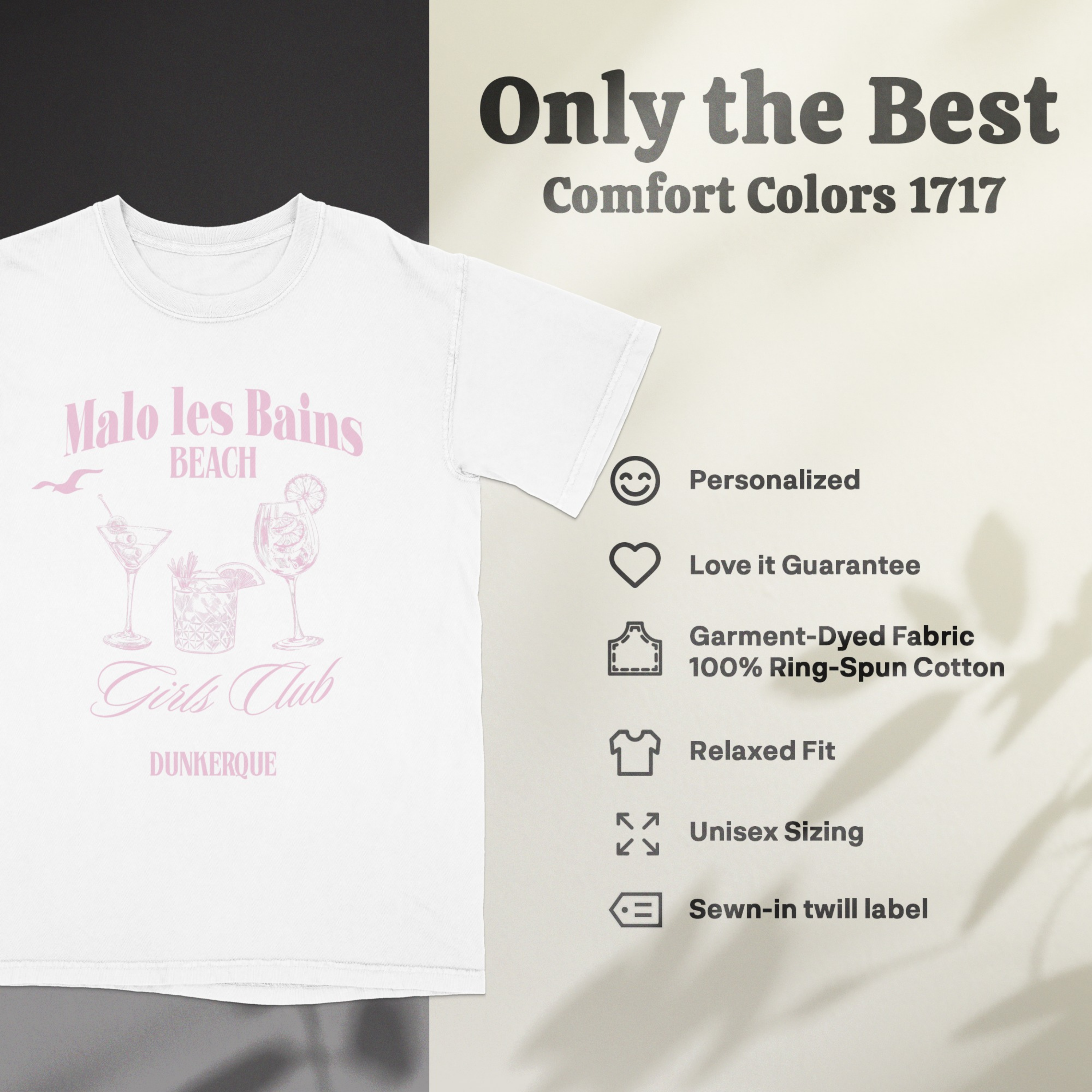 T-shirt Malo les Bains "Spritz" inspirations - impression avant (couleur Rose/Pink)
