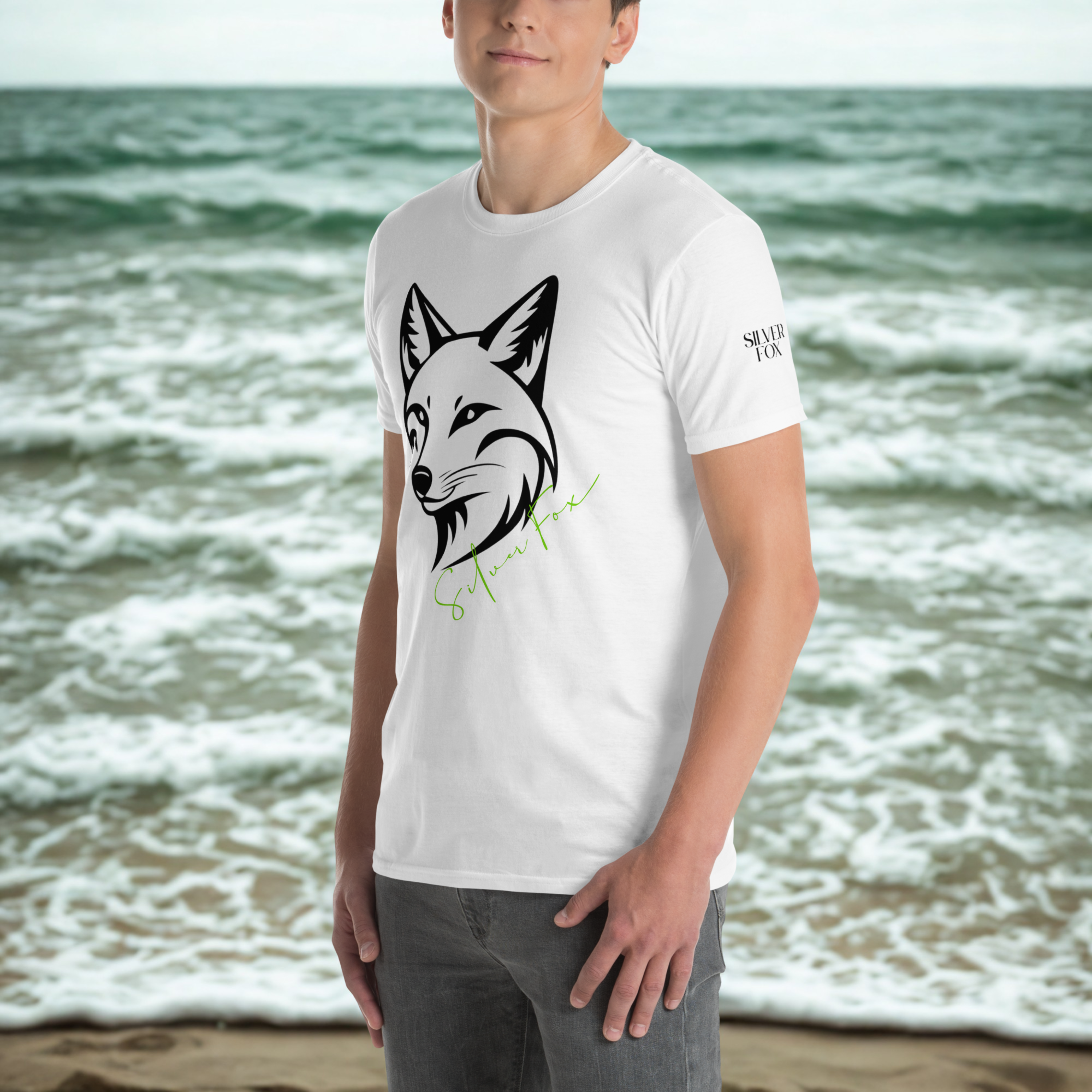 Silver Fox Branded T-Shirt - large silver Fox at the front and logo on the left sleeve