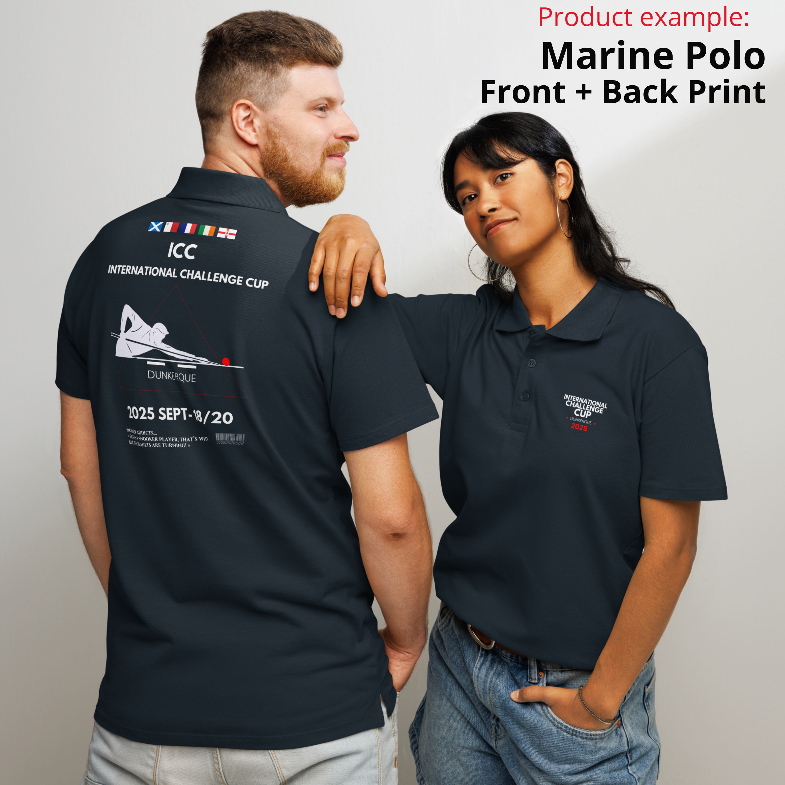 Polo ICC International Challenge Cup 2025 -impression avant + arrière -front + Back print) Edition spéciale
