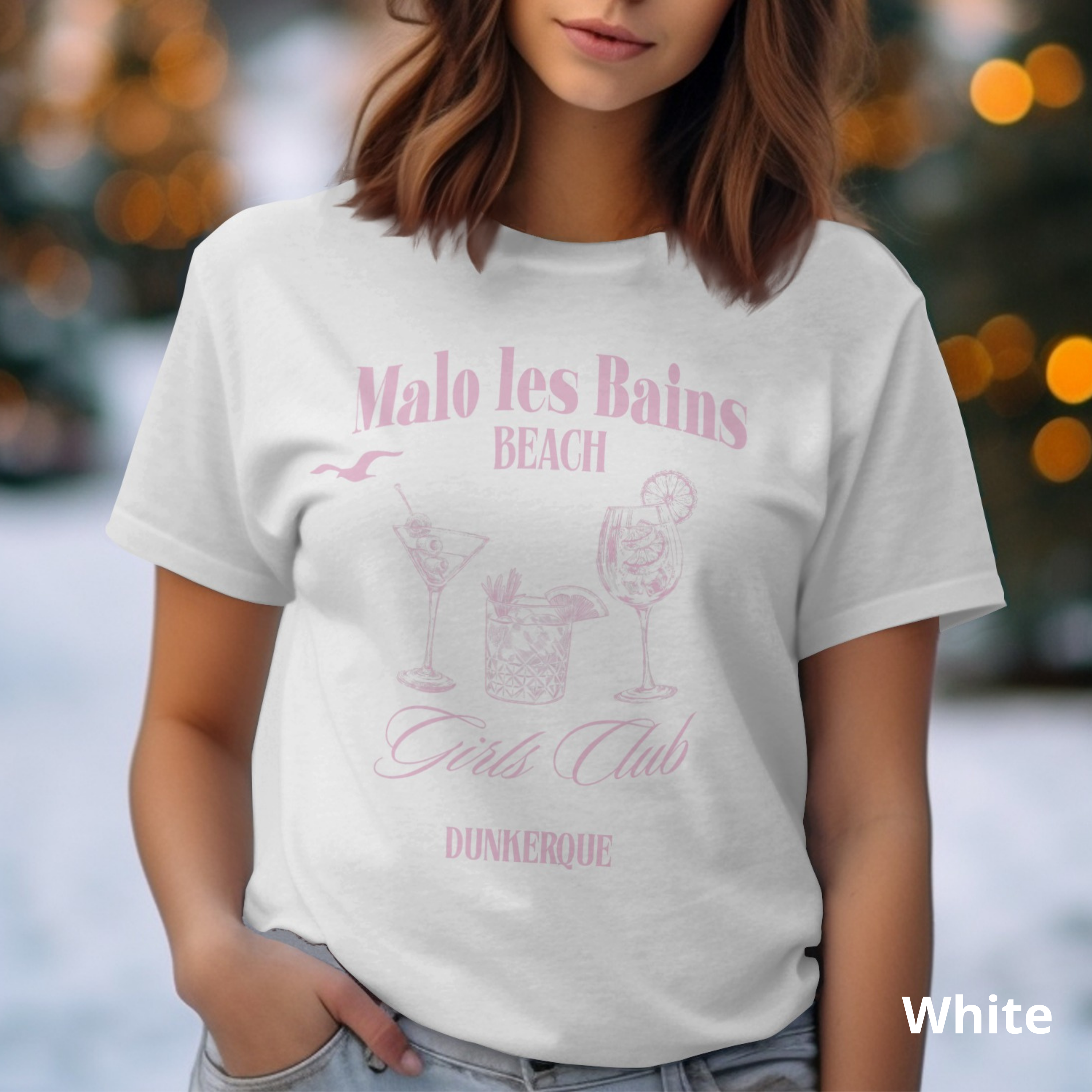 T-shirt Malo les Bains "Spritz" inspirations - impression avant (couleur Rose/Pink)