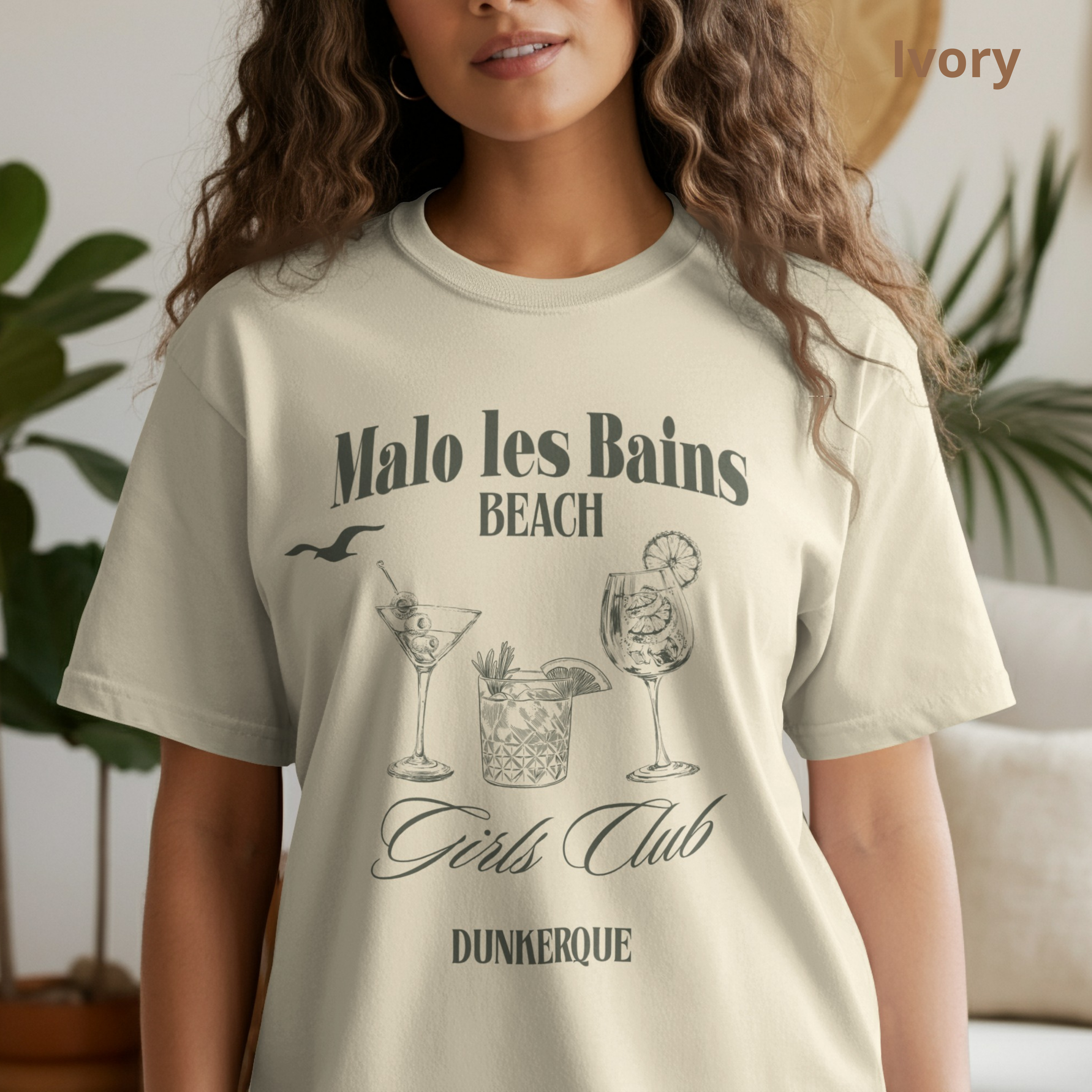 T-shirt Malo les Bains "Spritz" inspirations - impression avant (couleur Moss)