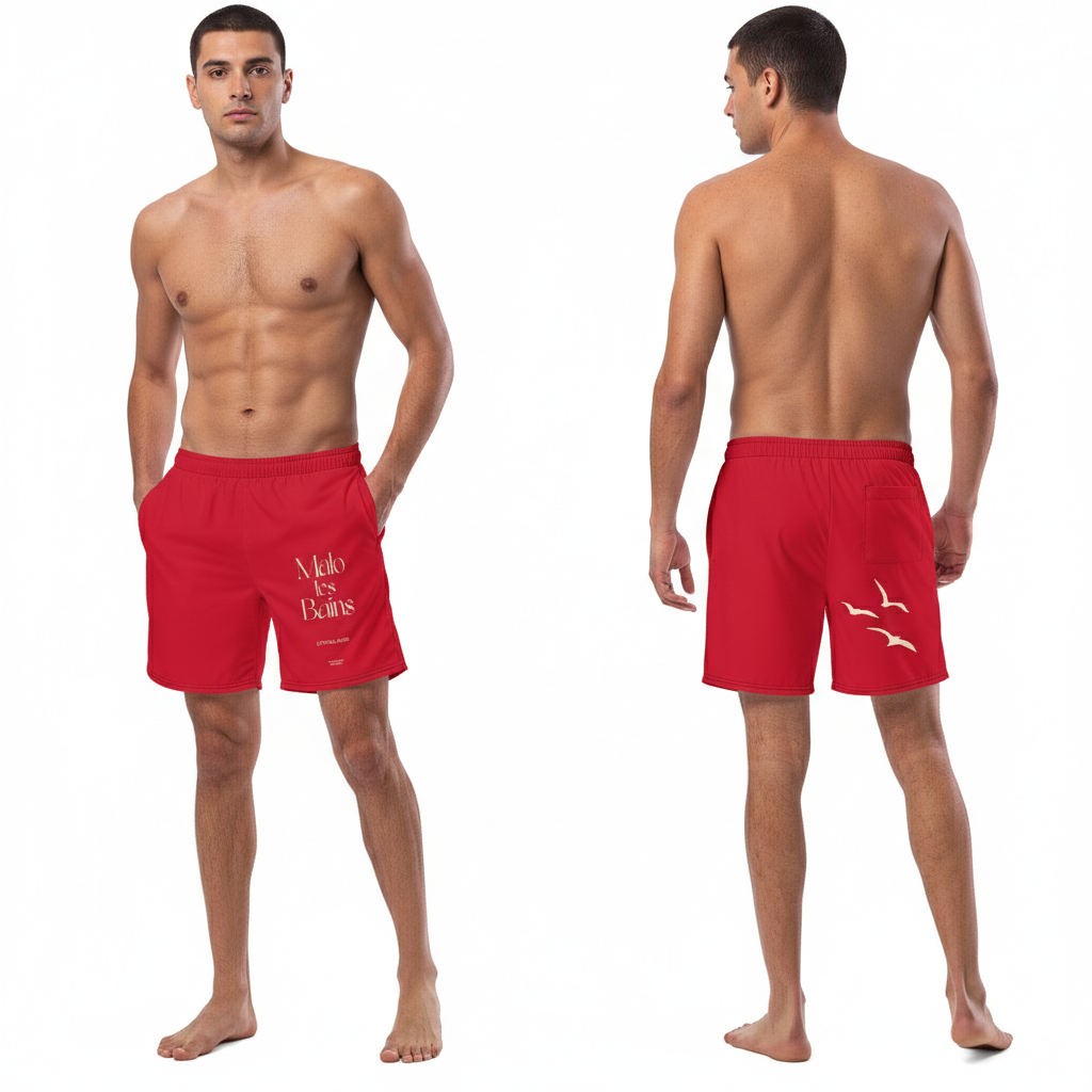 Short de Bain "Malo Vibes" — L'Esprit de la Côte d'Opale
