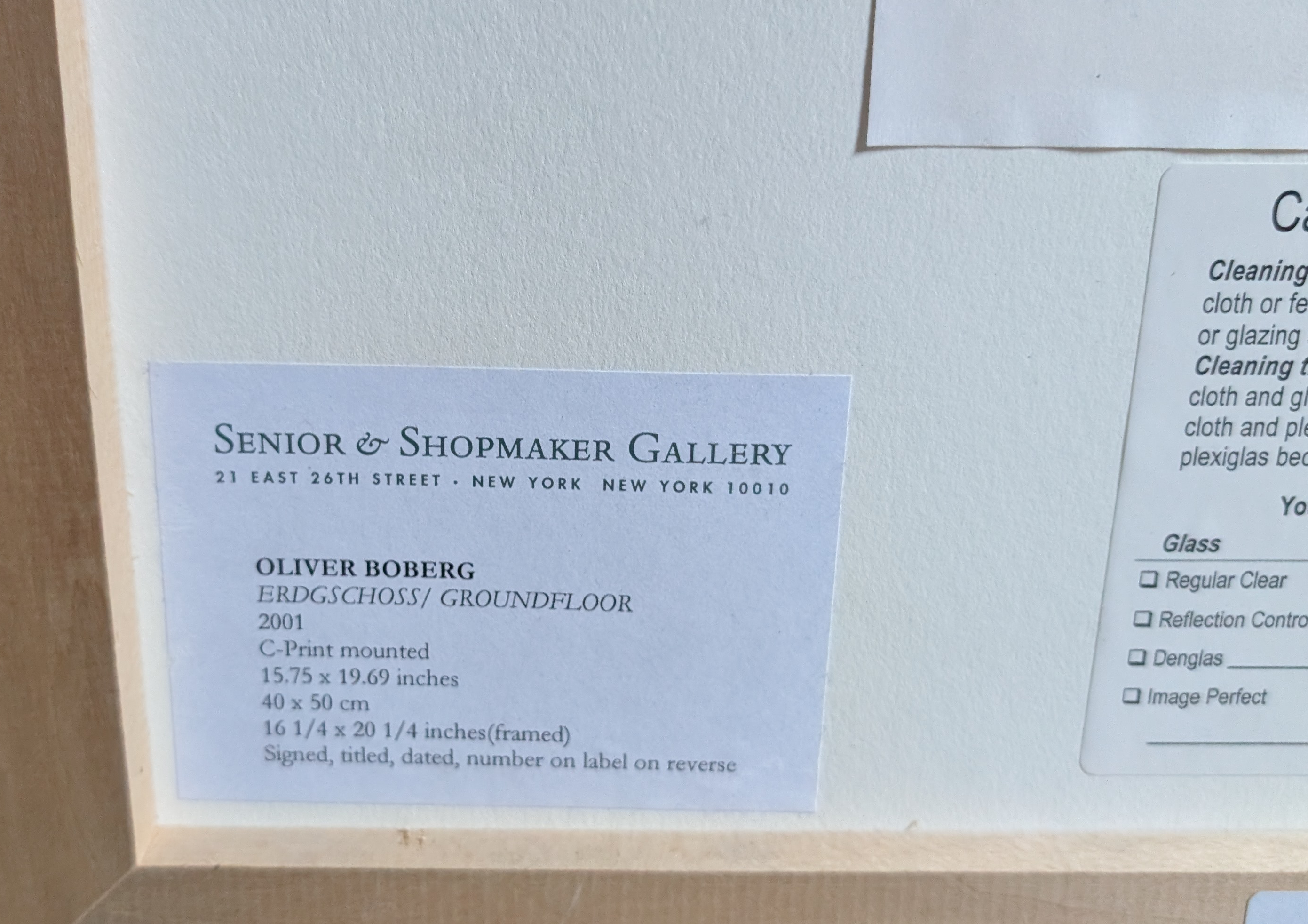 Oliver Boberg, Foto, Erdgeschoss, signed, 2001
