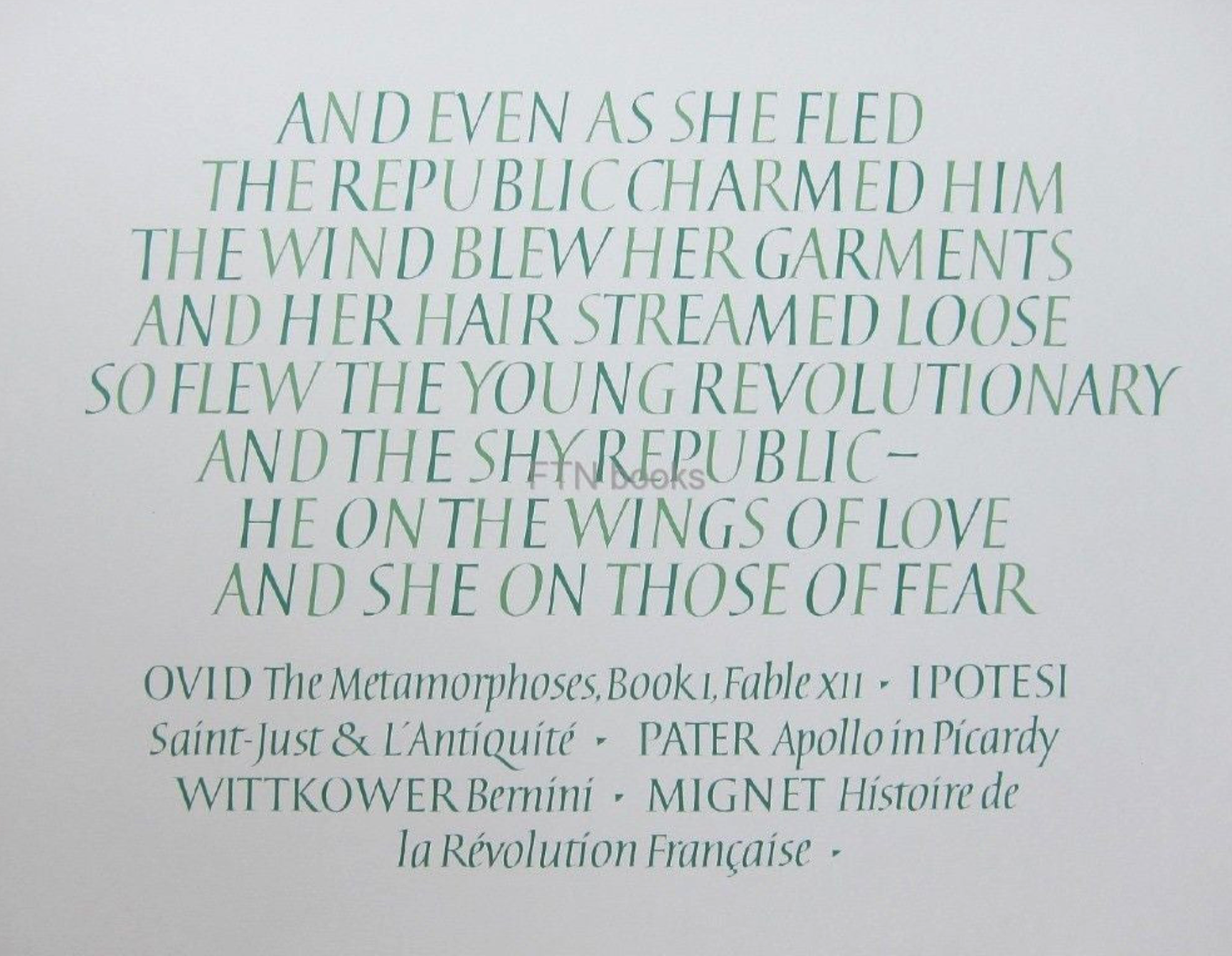 Ian Hamilton Finlay, And even as she fled.....
