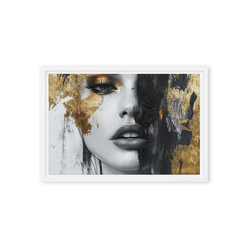 Golden Silence Framed Canvas