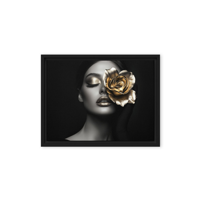 Golden Rose Framed Canvas
