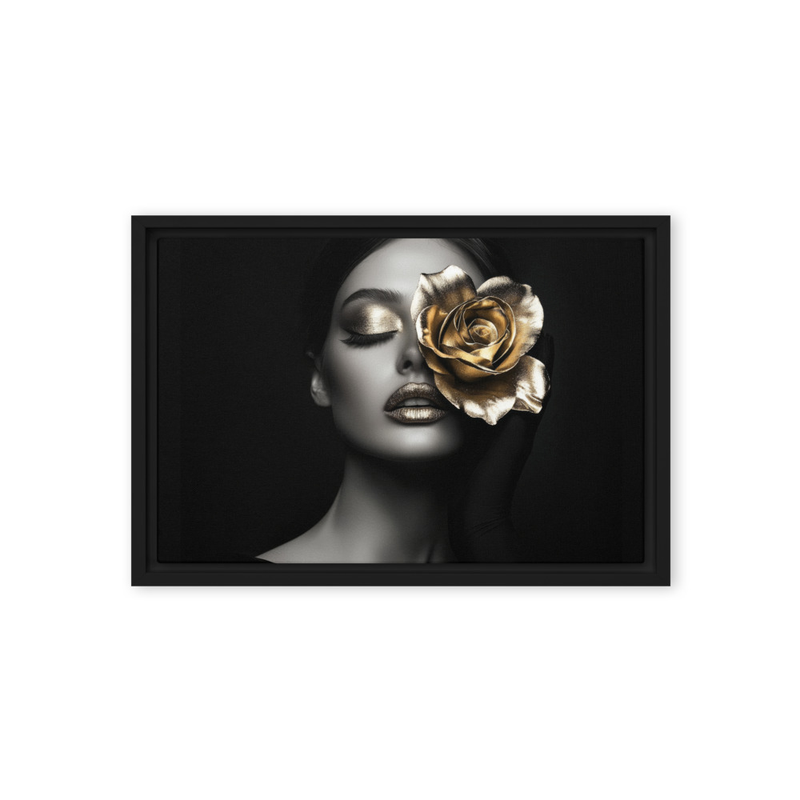 Golden Rose Framed Canvas