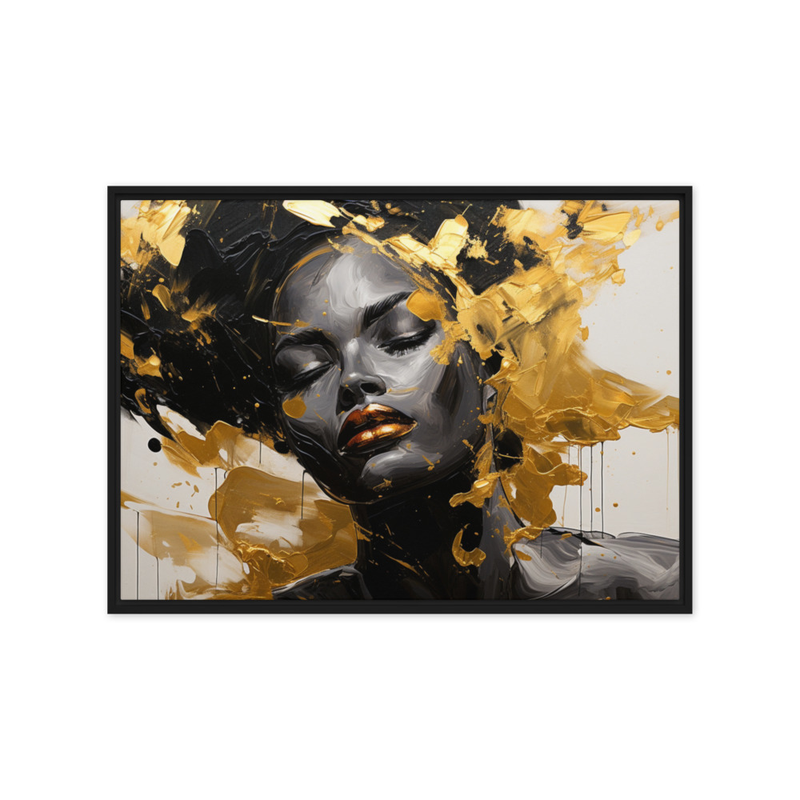 Onyx Radiance Framed Canvas