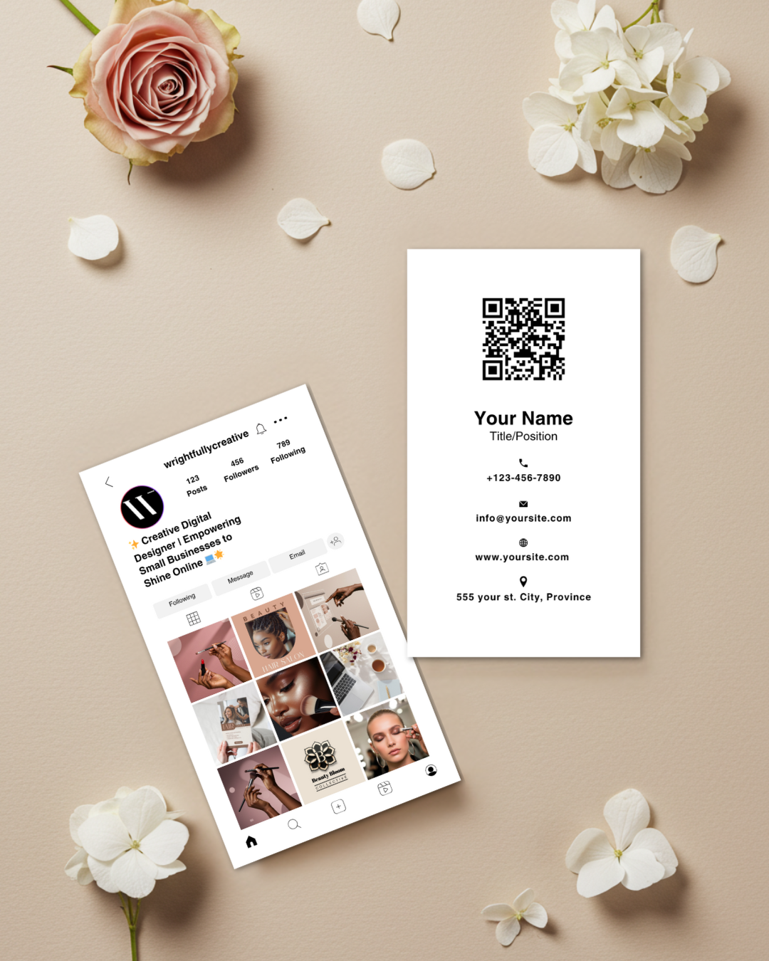 Custom Business Card and Social Media Branding Design