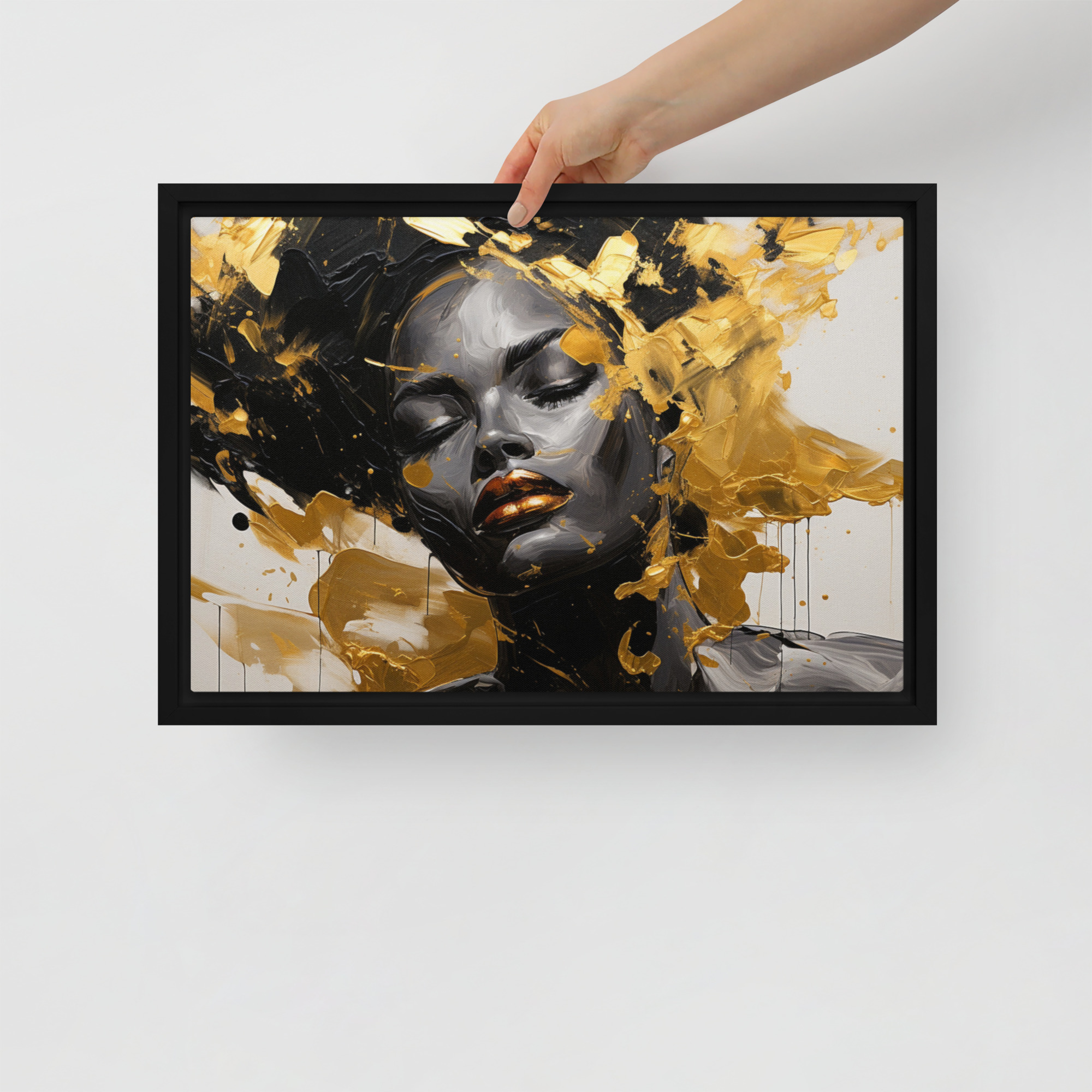 Onyx Radiance Framed Canvas