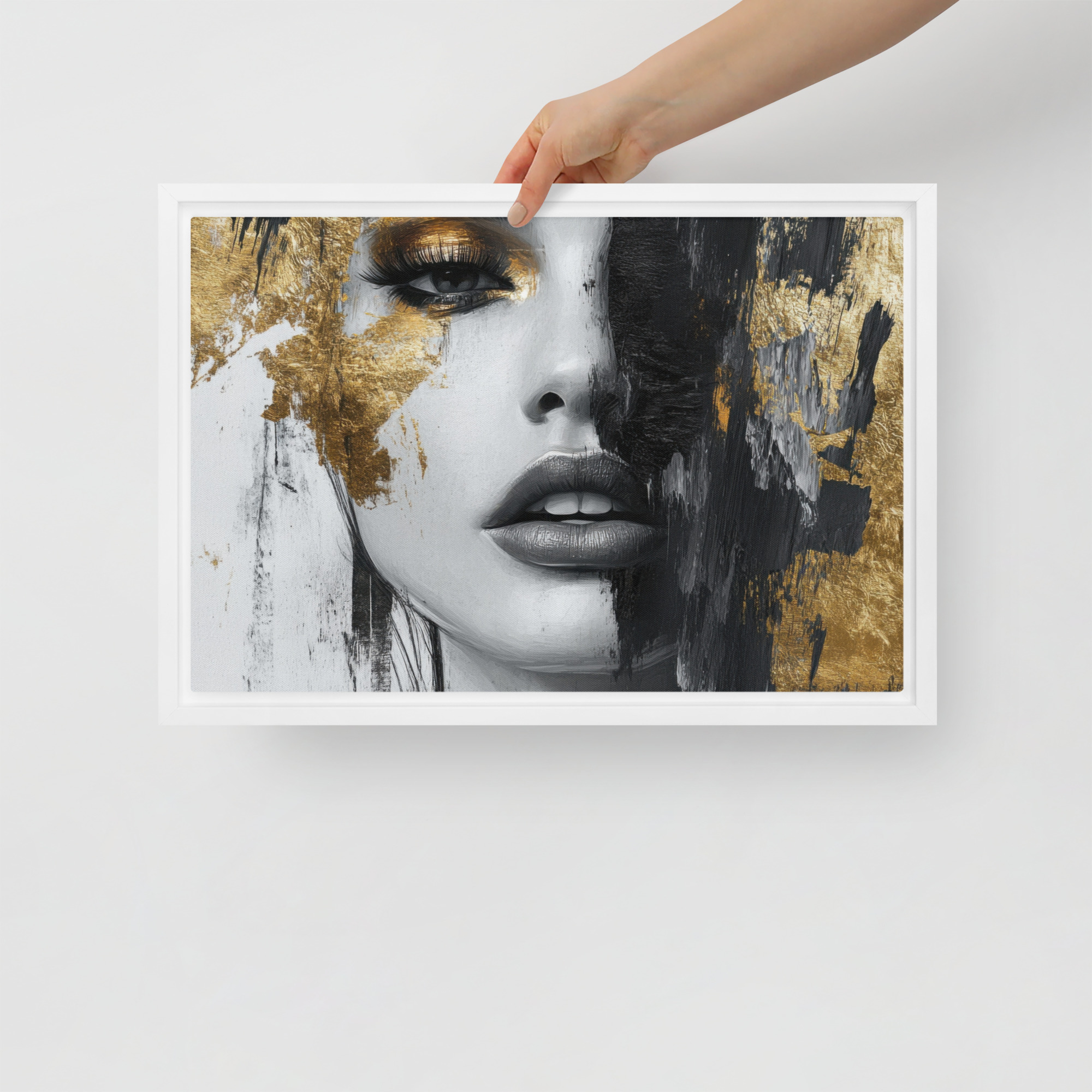 Golden Silence Framed Canvas