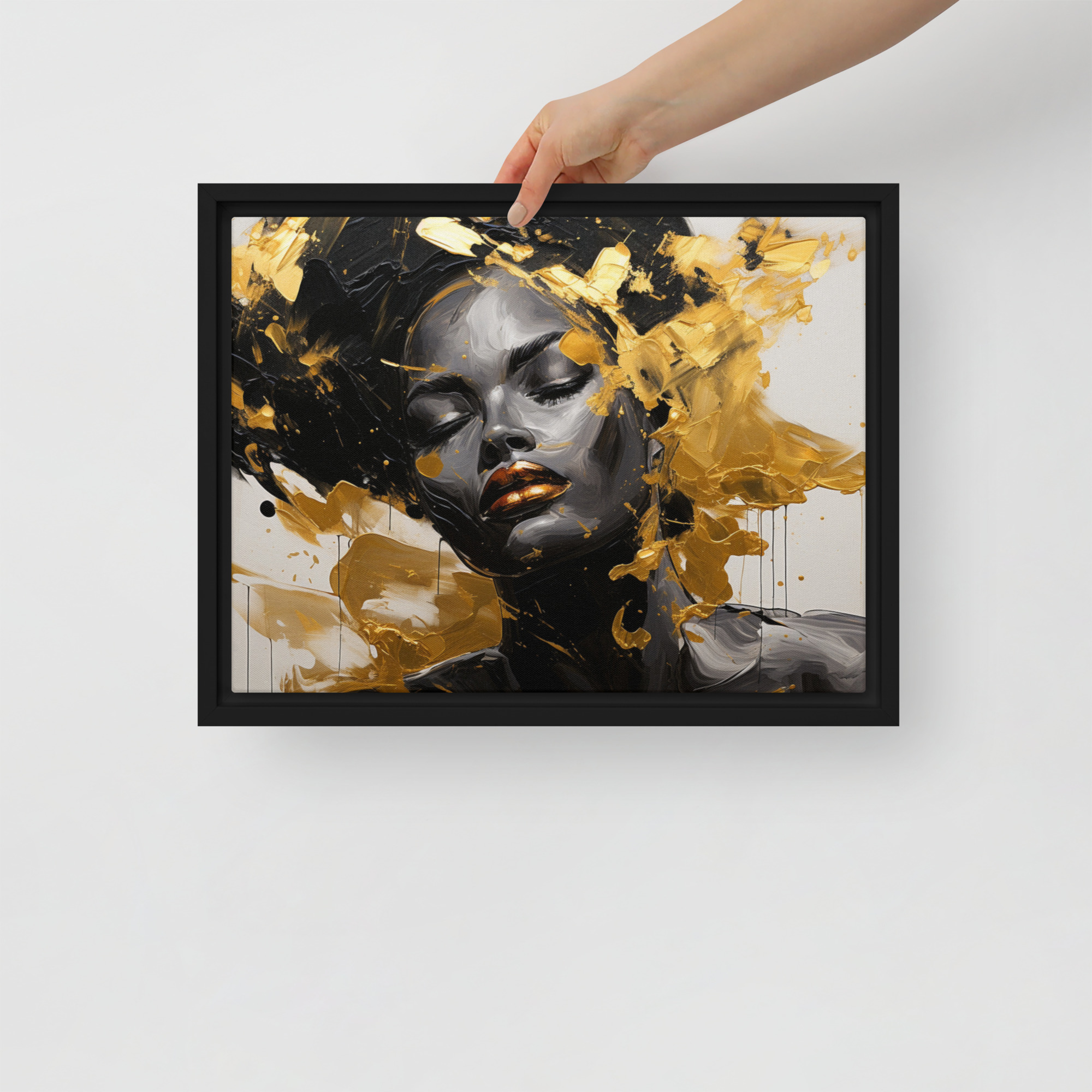 Onyx Radiance Framed Canvas