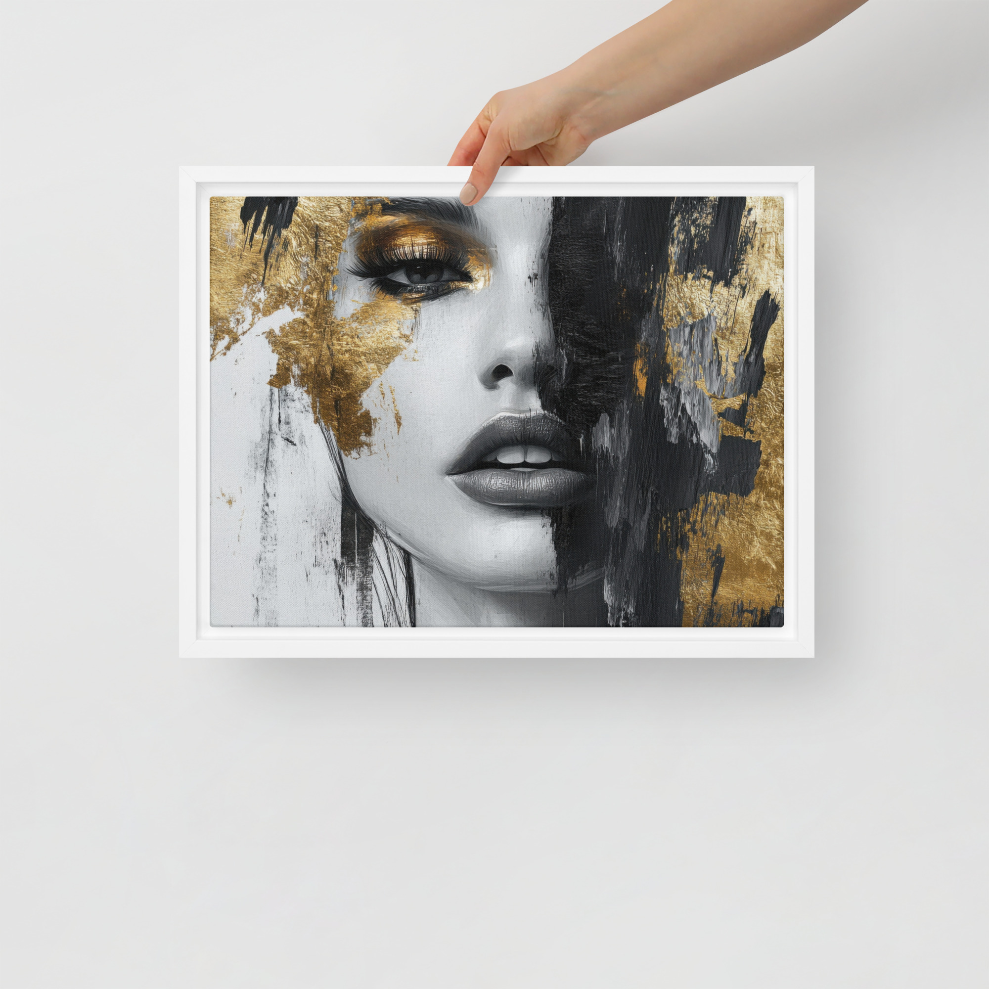 Golden Silence Framed Canvas