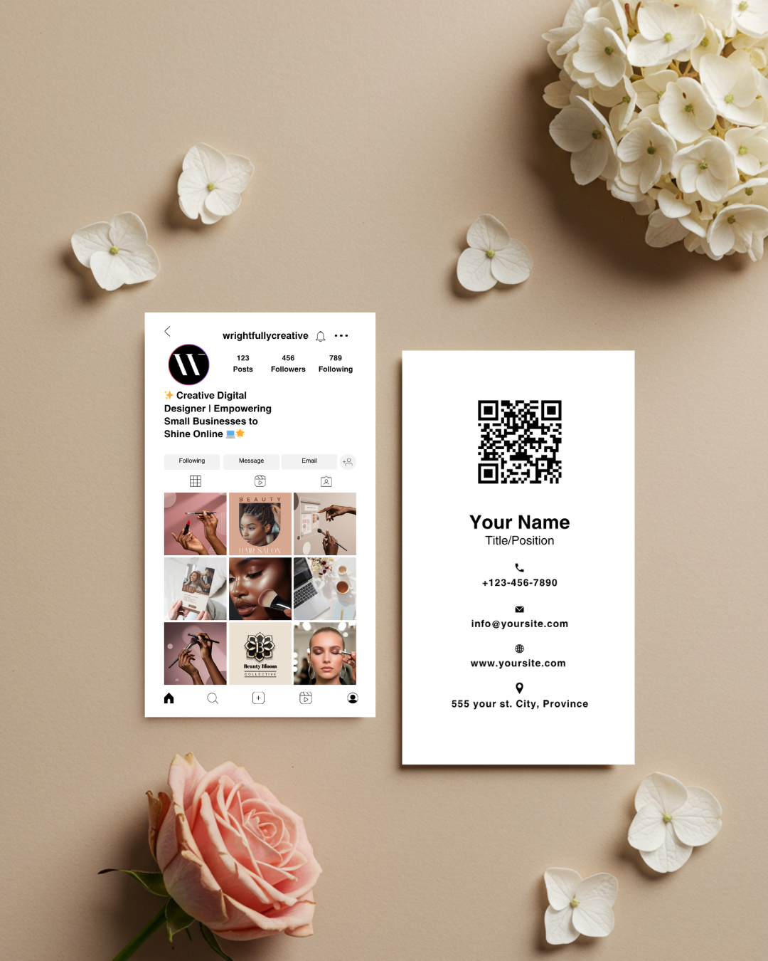 Custom Business Card and Social Media Branding Design