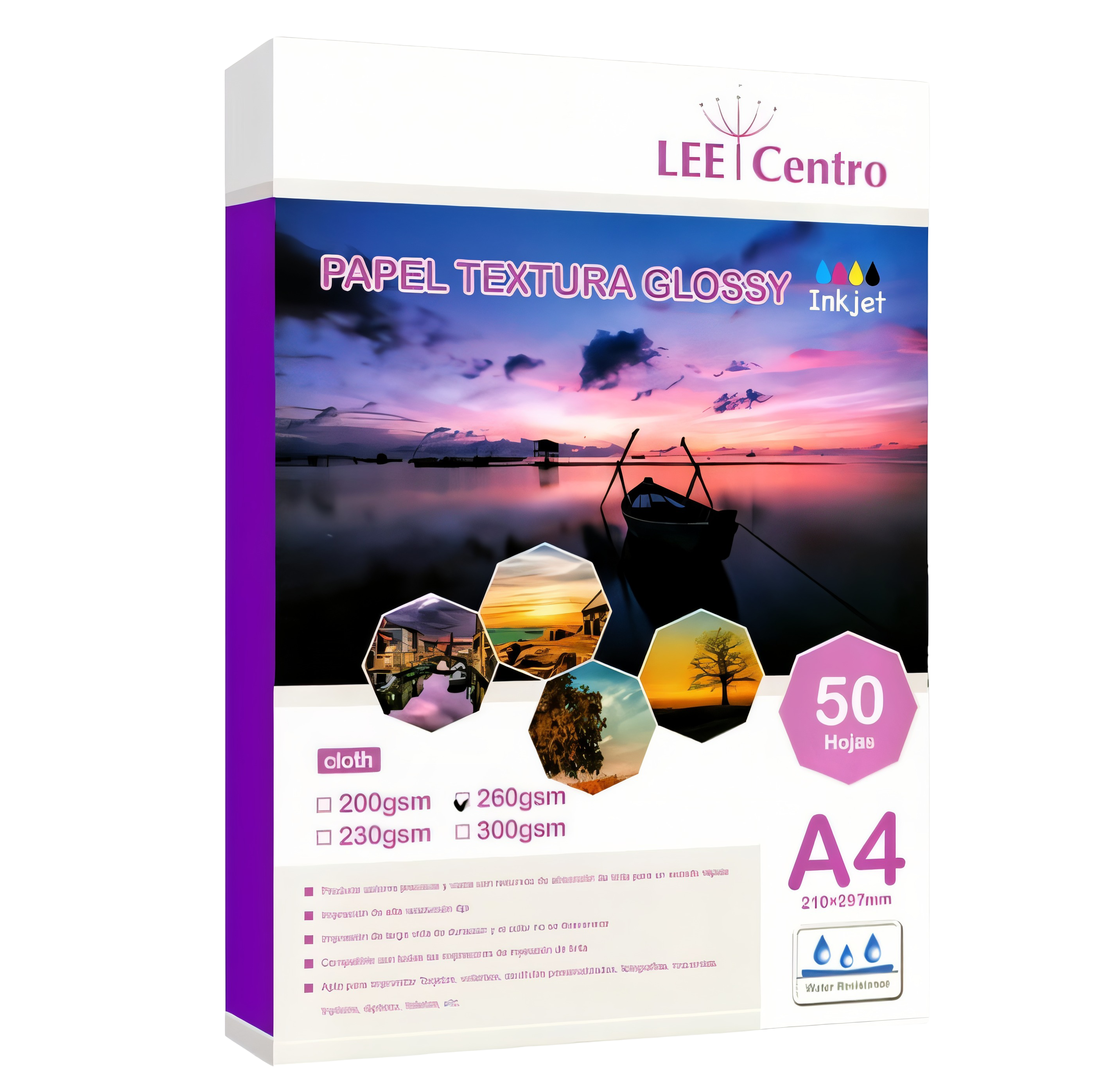 PAPEL TEXTURADO BRILLANTE A4 260 Gramos