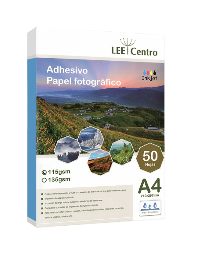 PAPEL ADHESIVO Brillante A4 115 Gramos