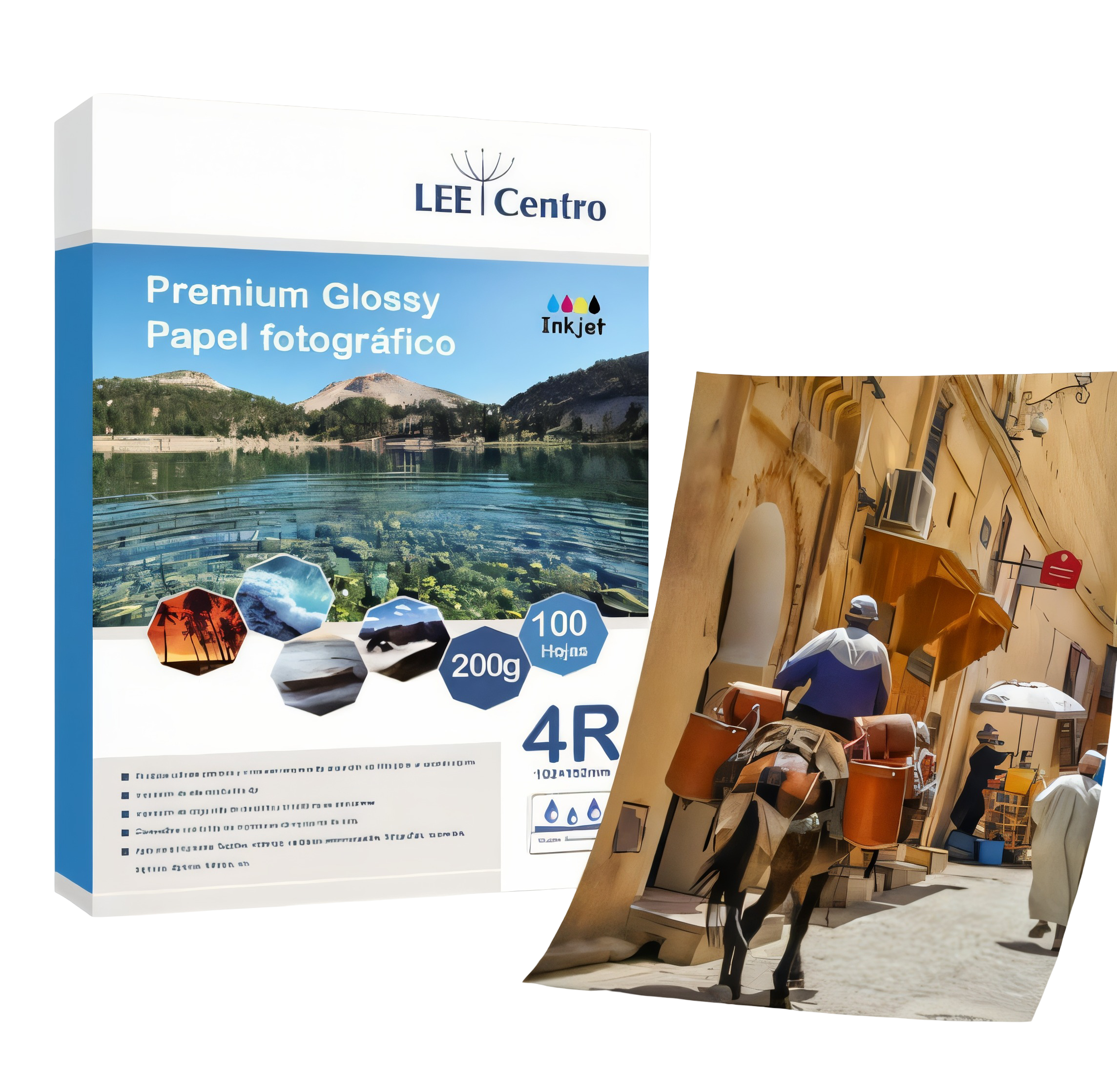 PAPEL FOTOGRAFICO BRILLANTE 4R 200 Gramos doble cara