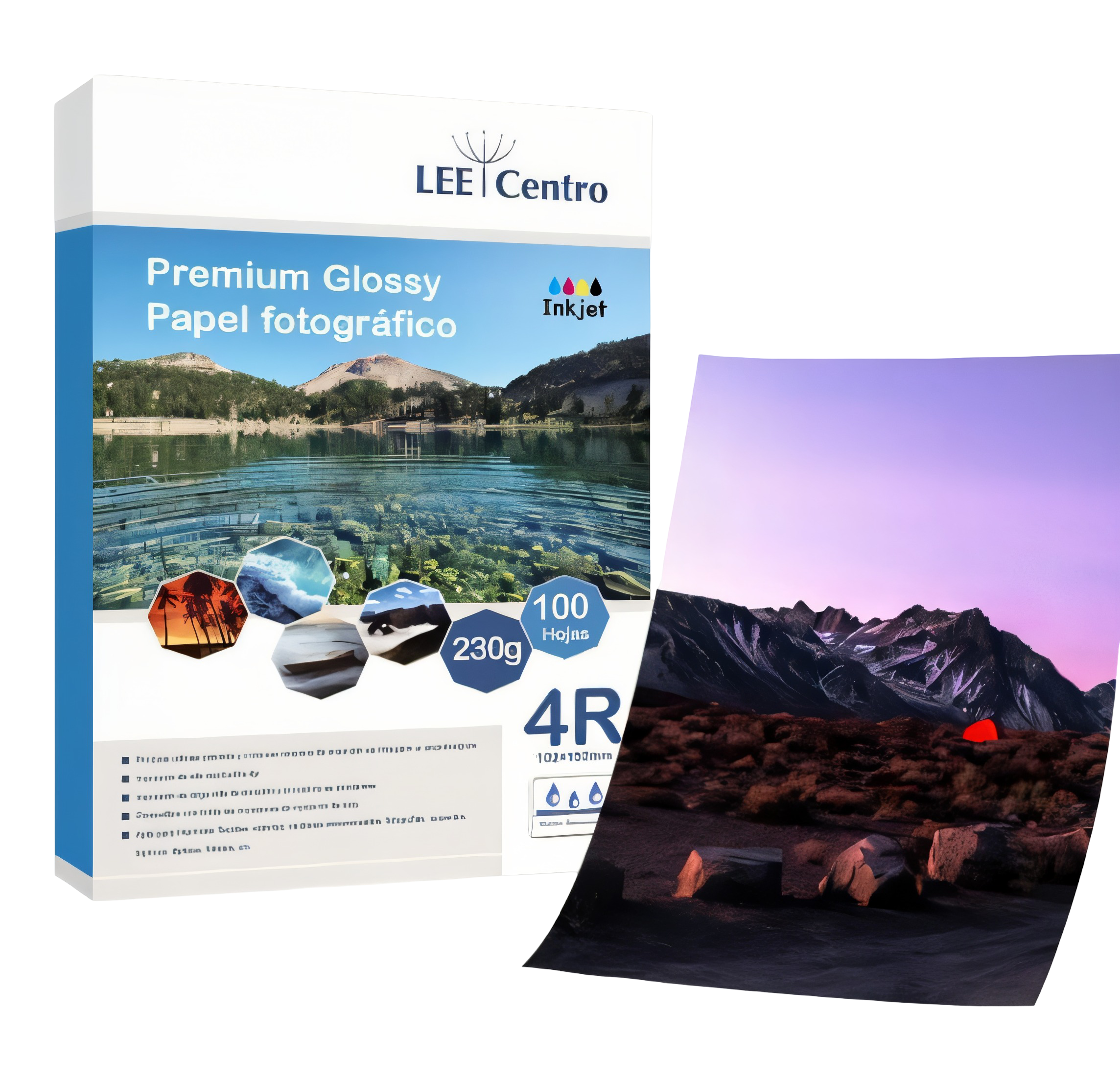 PAPEL FOTOGRAFICO BRILLANTE 4R 230 Gramos una cara