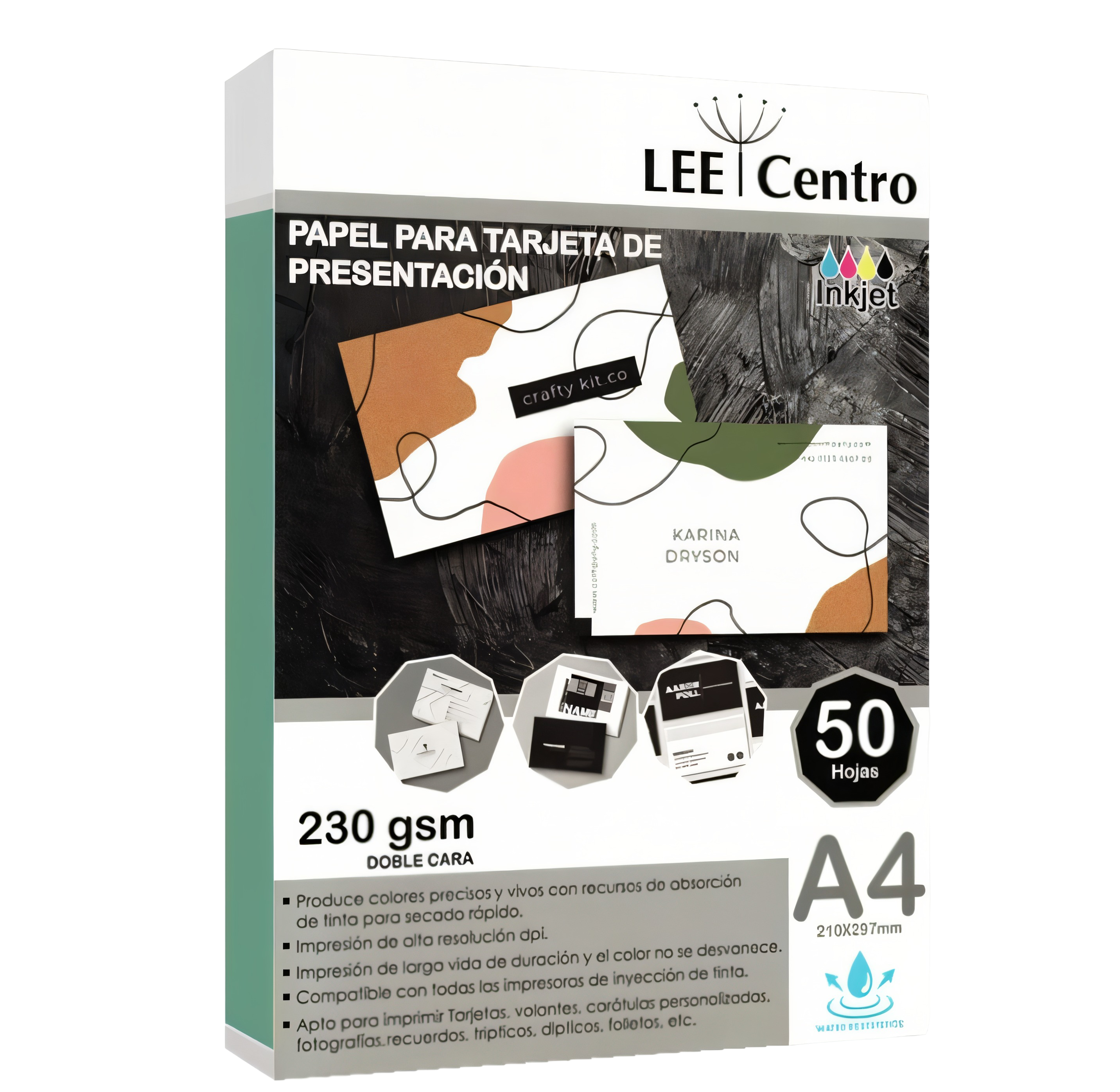 PAPEL para tarjetas doble cara brillante A4 230 Gramos