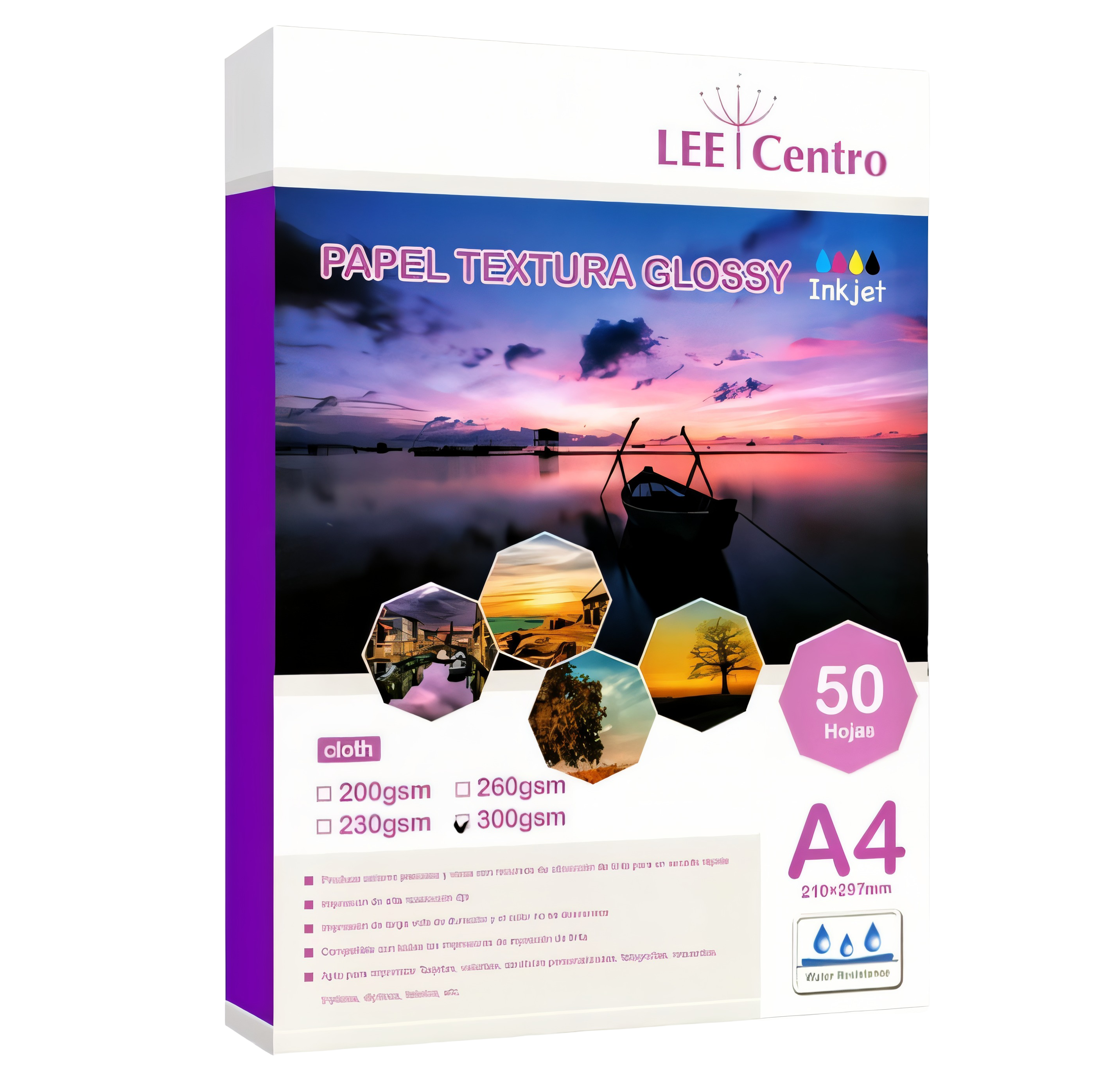 PAPEL TEXTURADO BRILLANTE A4 300 Gramos