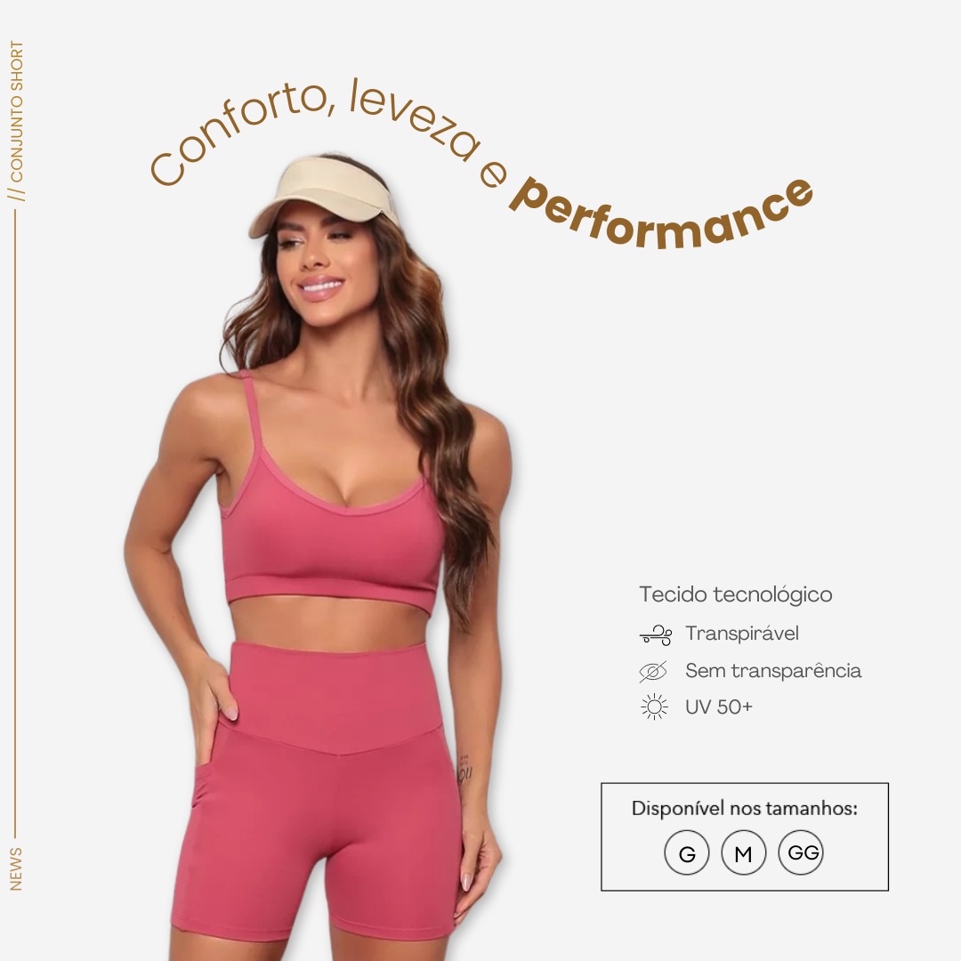 Conjunto Top e Short Fitness