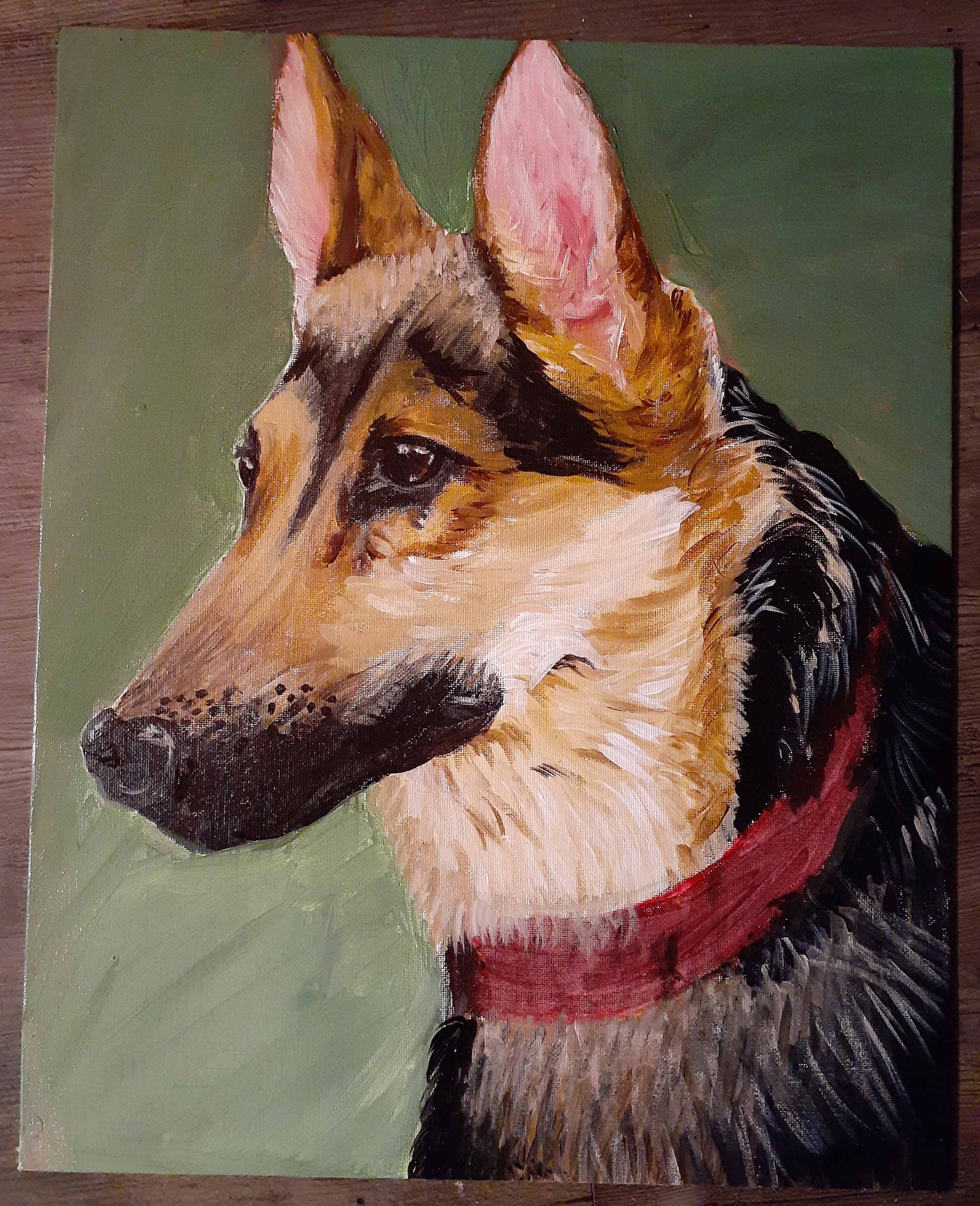 In Memory of/ Remembering A Fur Friend/ German Shepherd Dog Portrait Painting