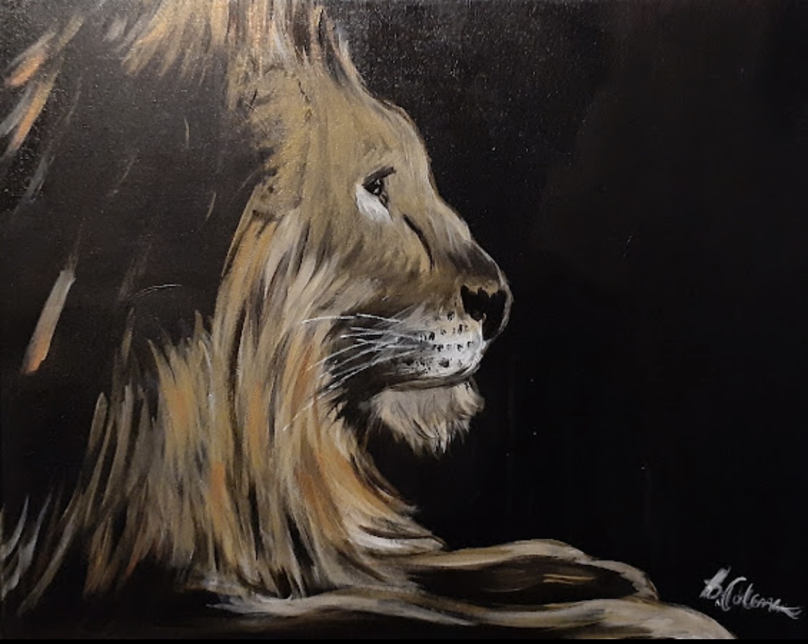 Majestic Lion Portrait Painting