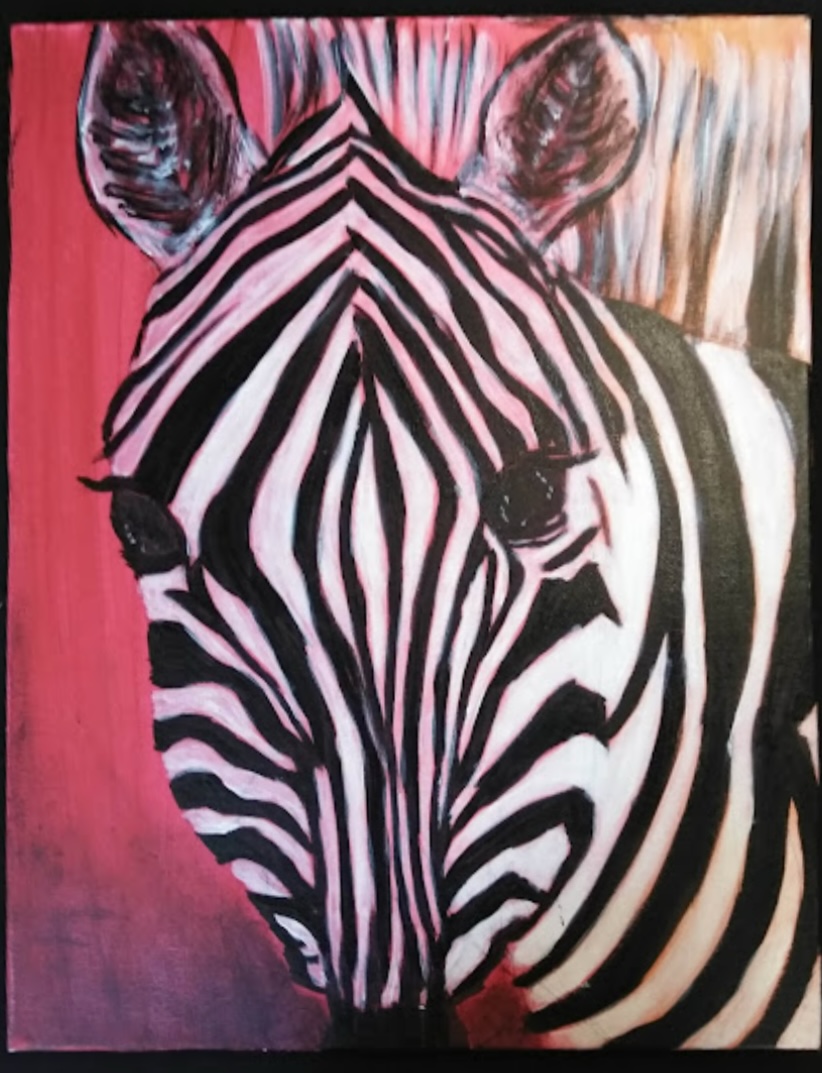 Zebra Portrait Painting