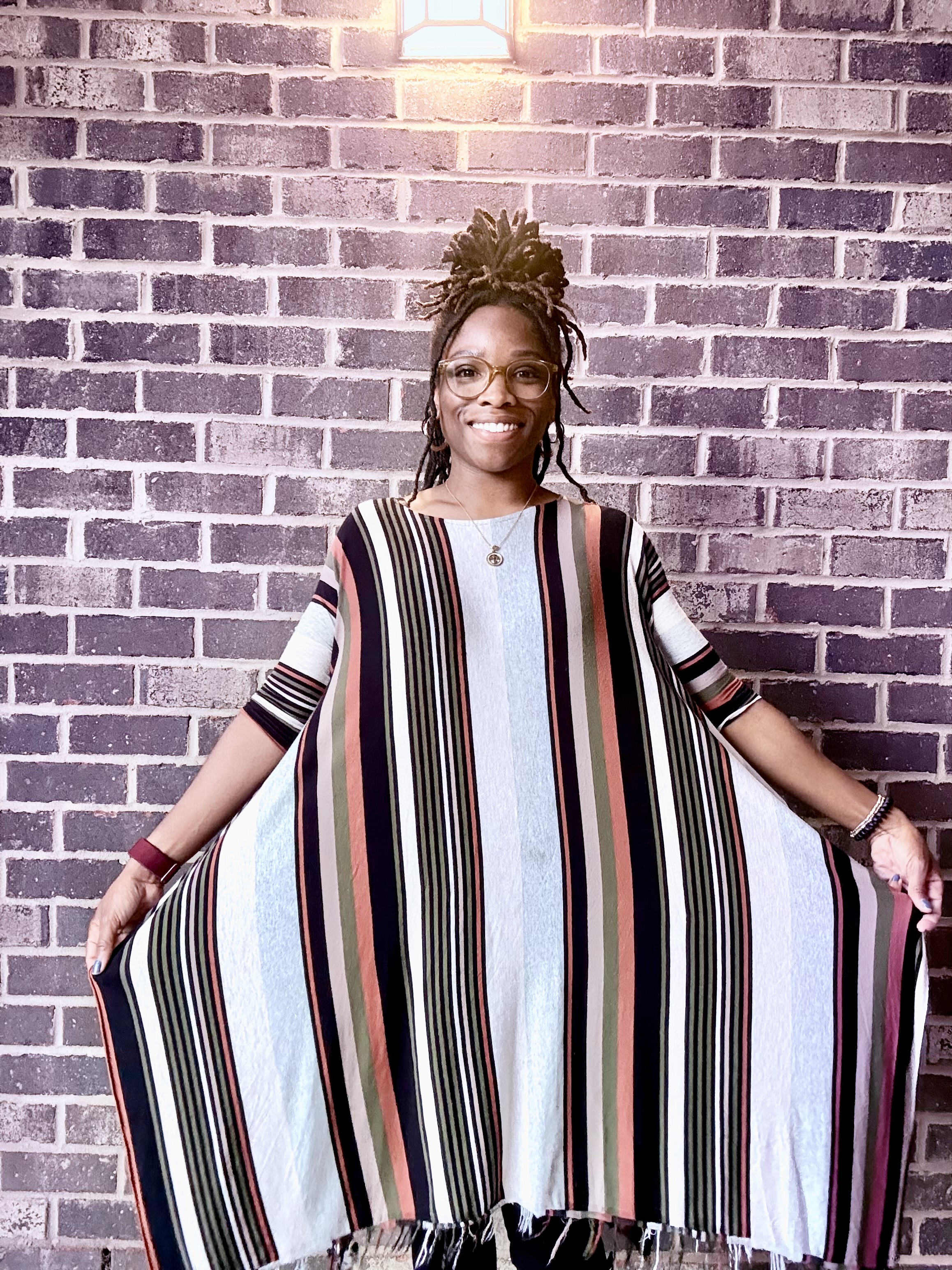 Striped Oversized Boho Kaftan Dress