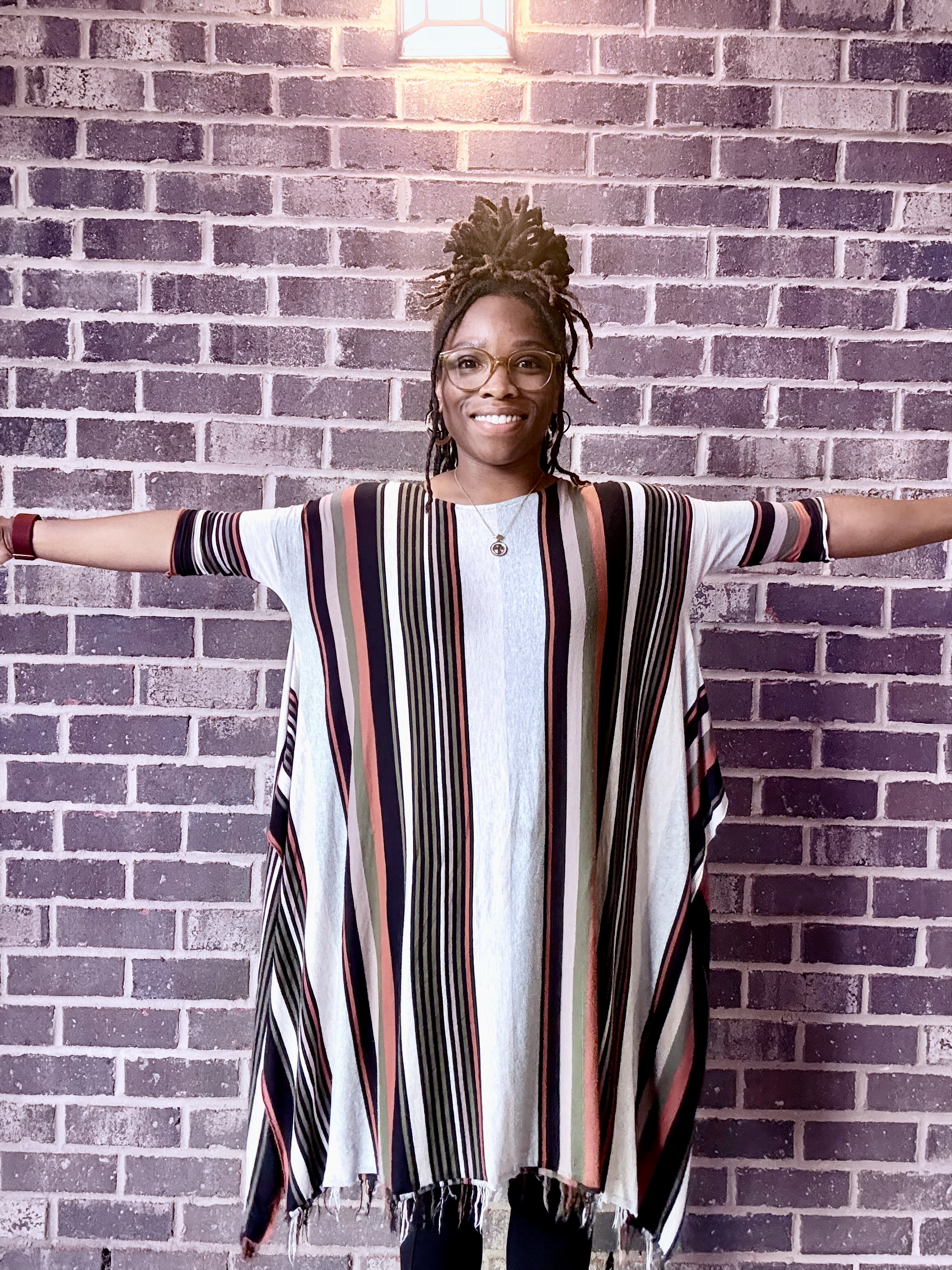 Striped Oversized Boho Kaftan Dress