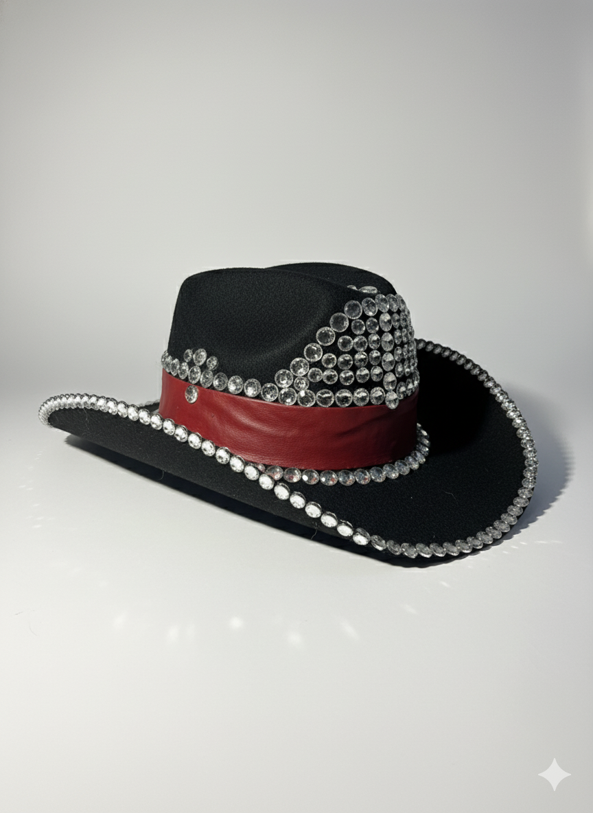 Black rhinestone cowboy hat