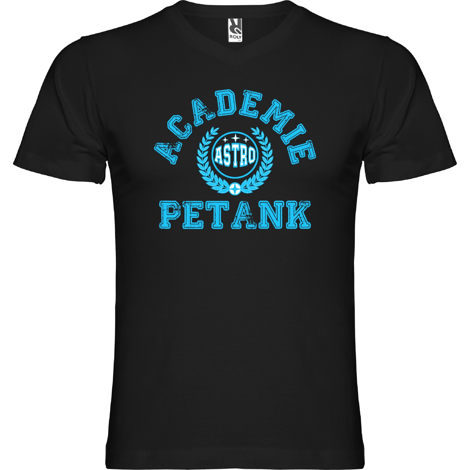 Camiseta Academie Negro/Celeste