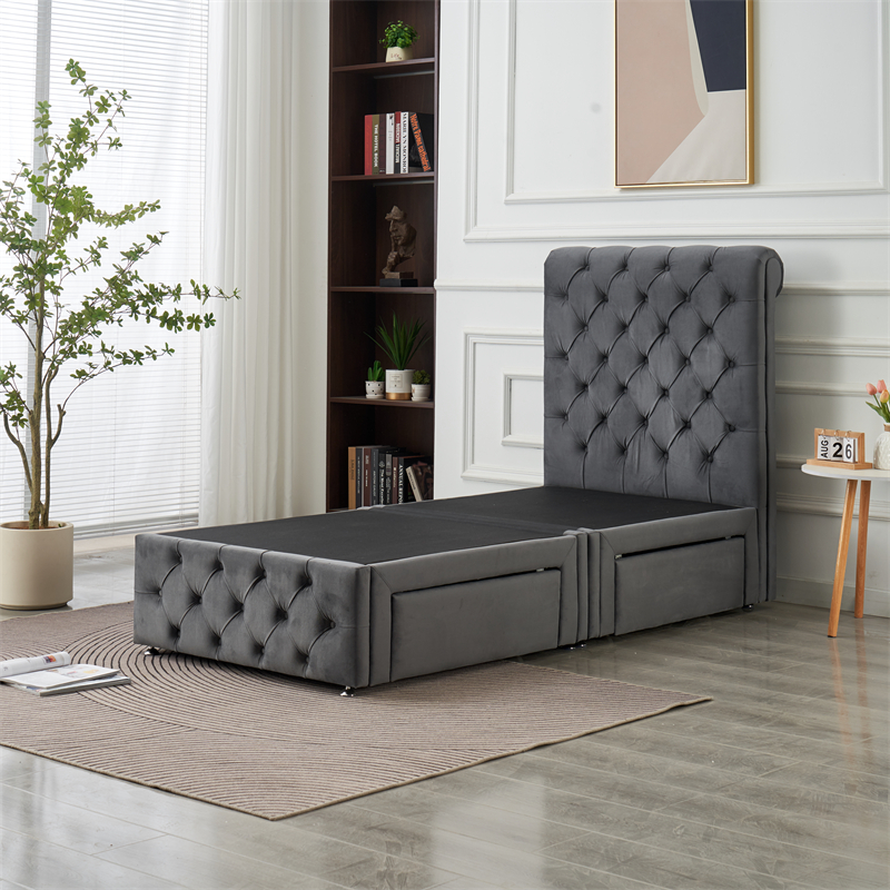 🛏️ Luxury Velvet Storage Bed 