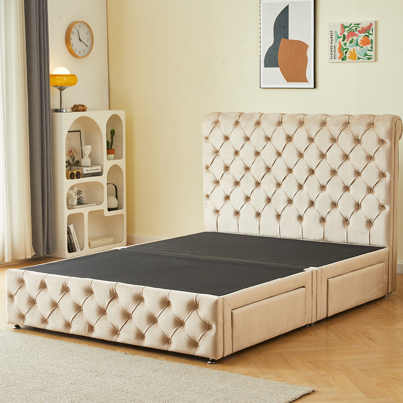 🛏️ Luxury Velvet Storage Bed 