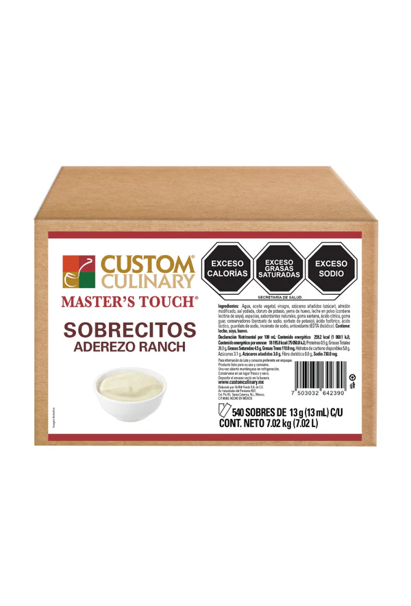Caja de Aderezo Ranch - 204 Sobrecitos 