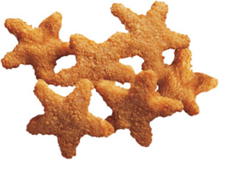 Nuggets de pollo en forma de estrella
