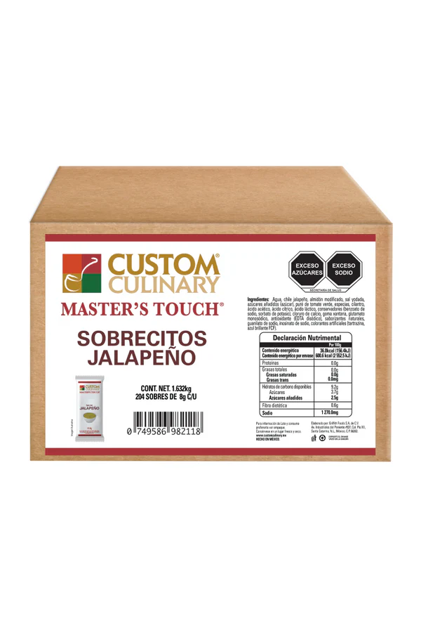 Caja de Salsa Jalapeño - 204 Sobrecitos 