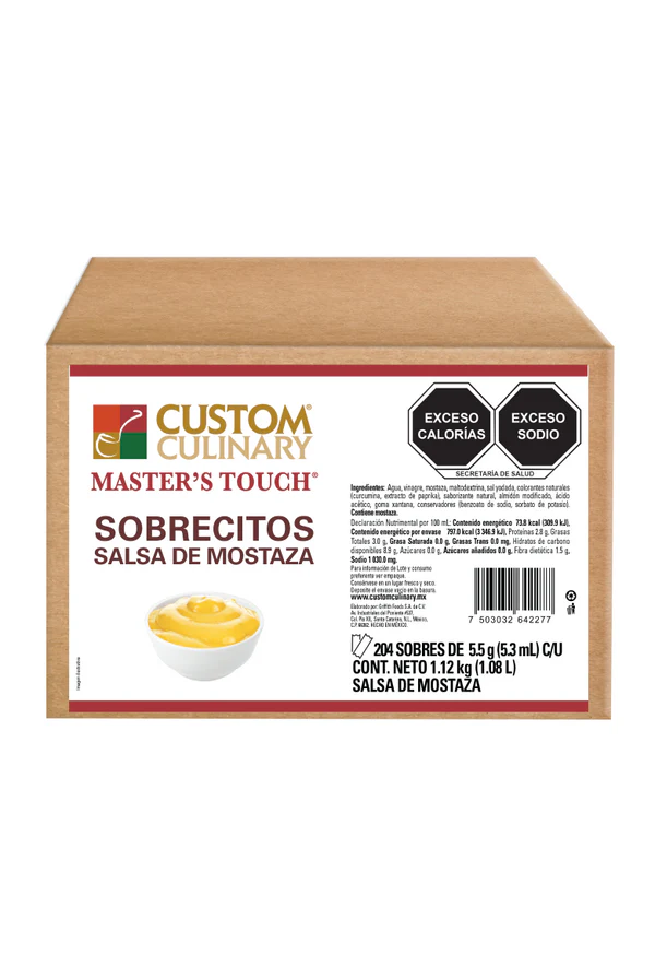 Caja de Salsa de Mostaza - 204 Sobrecitos