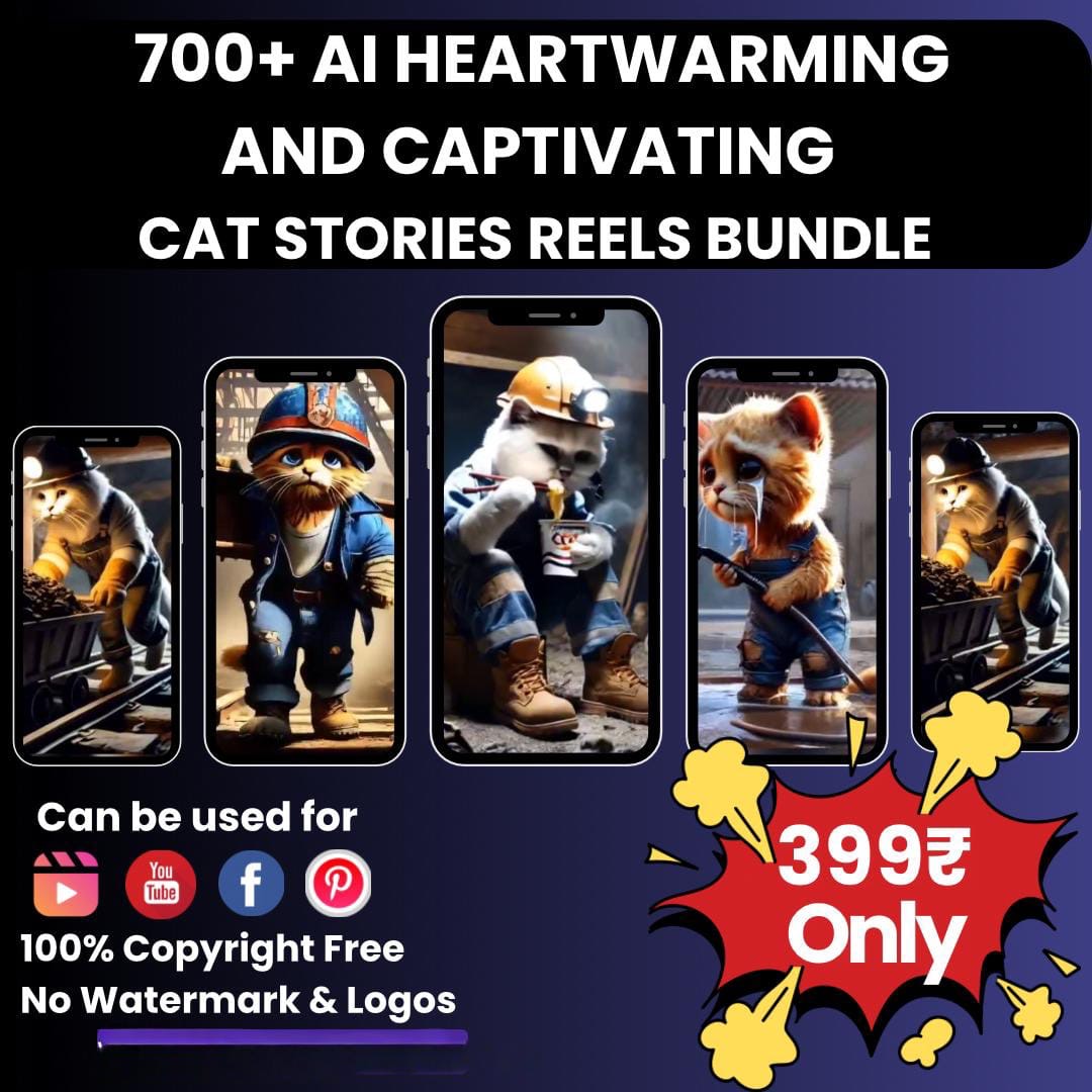 700+ AI Cat Stories Reels Bundle
