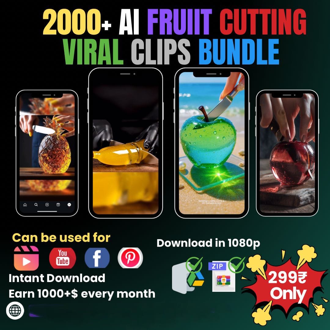 2000+ AI Fruit Cutting Viral Clips Bundle