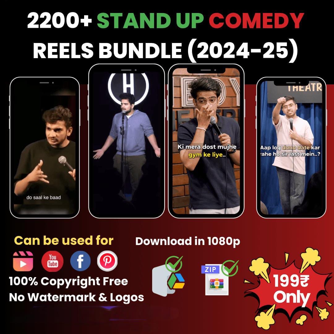 2200+ Stand Up Comedy Reels Bundle (2024–25)
