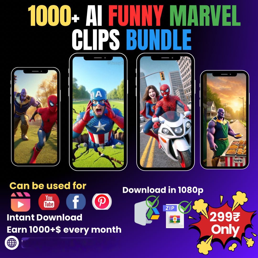 1000+ AI Funny Marvel Clips Bundle