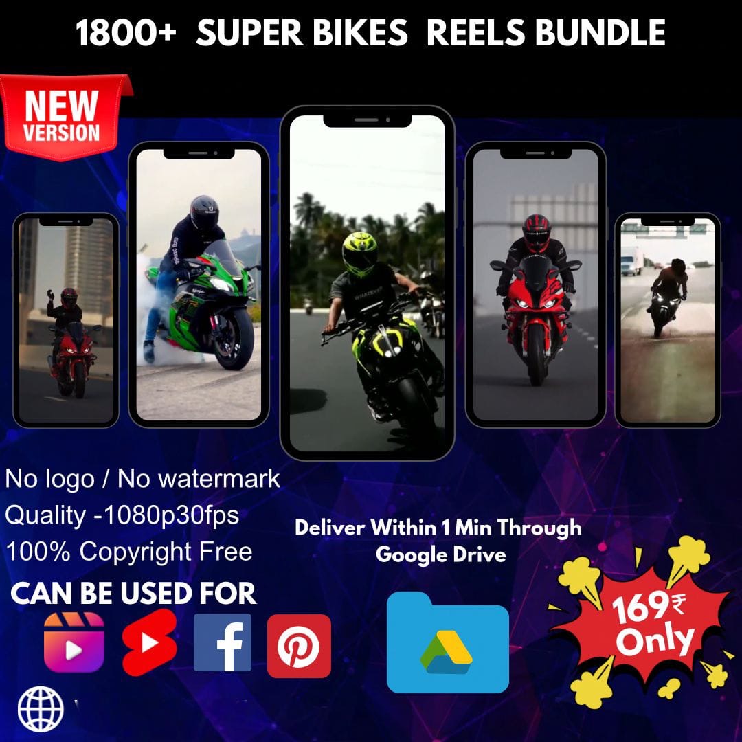 1800+ Super Bikes Reels Bundle