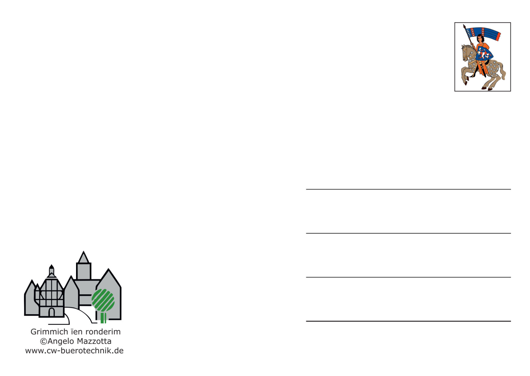 Fäier Bäier fir ies hey • Grimmicher Postkarte A6