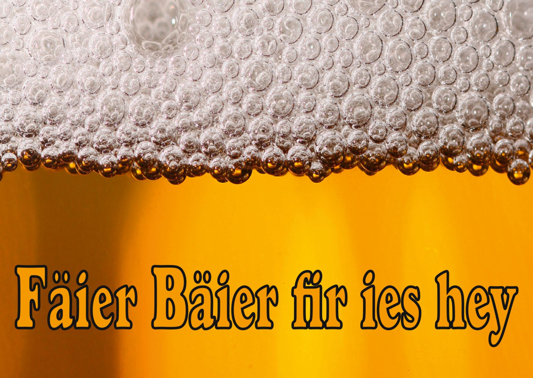 Fäier Bäier fir ies hey • Grimmicher Postkarte A6