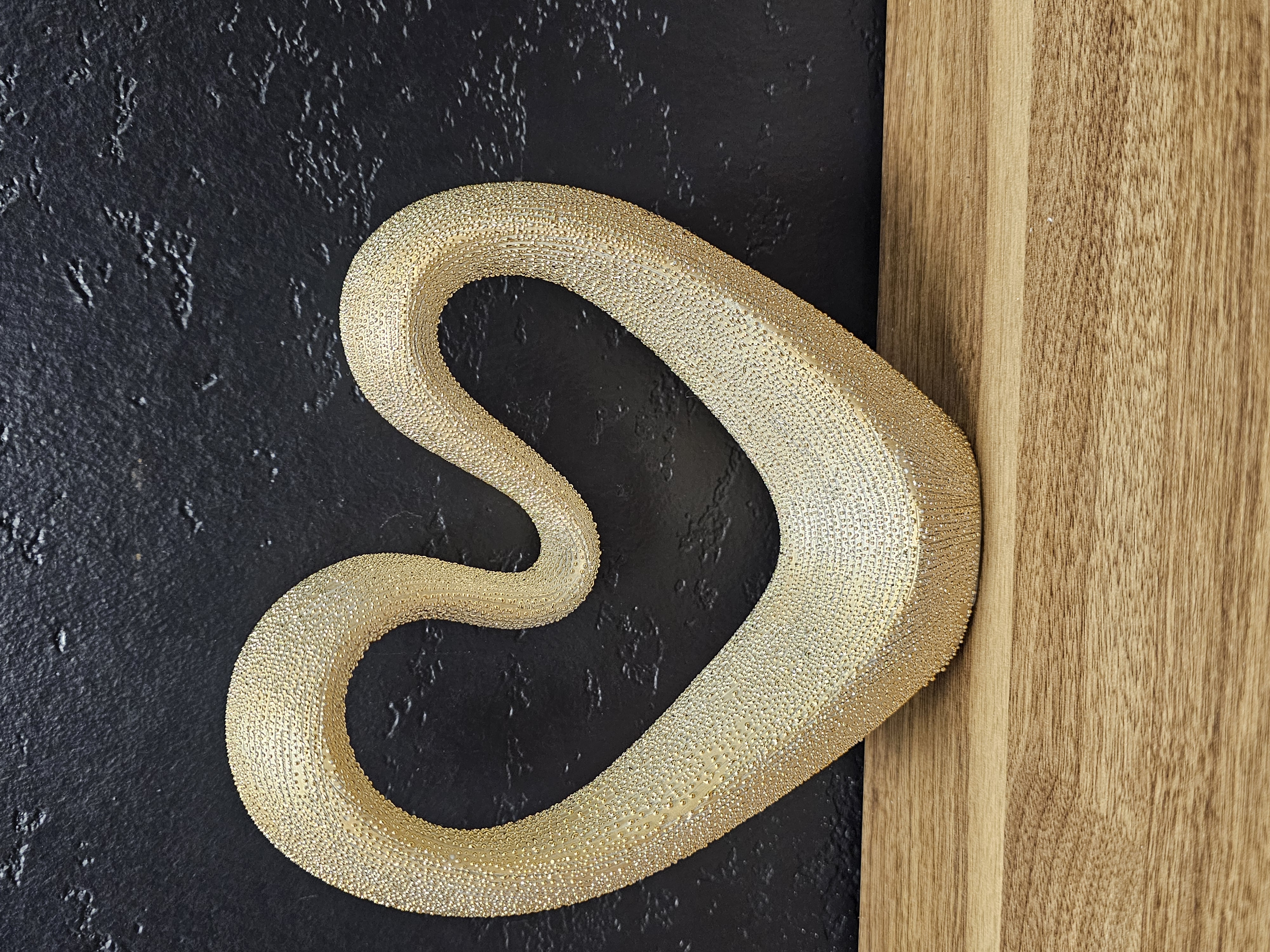 Modern Gold Heart Sculpture